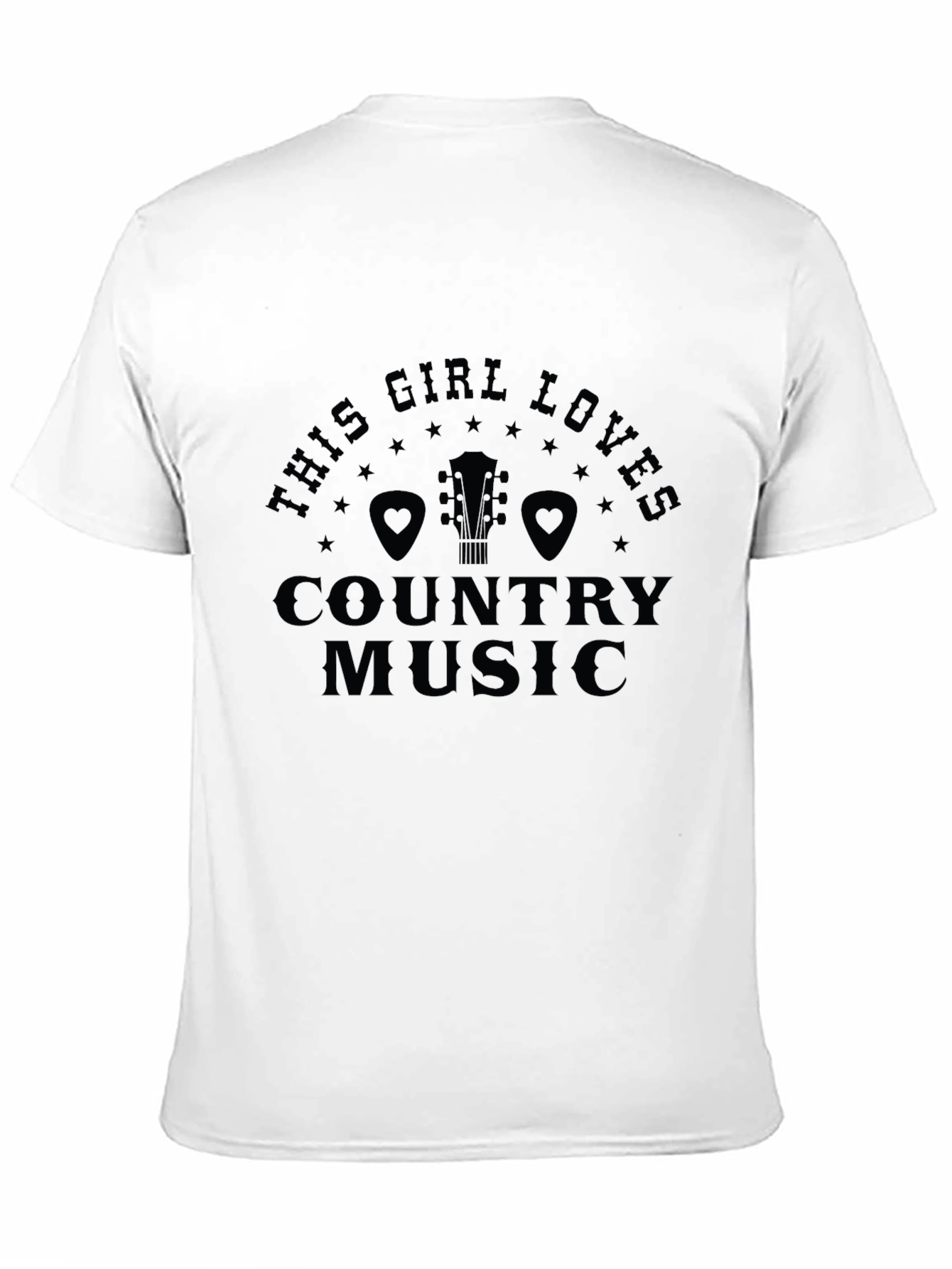 Country Music Lover Black Graphic T-Shirt