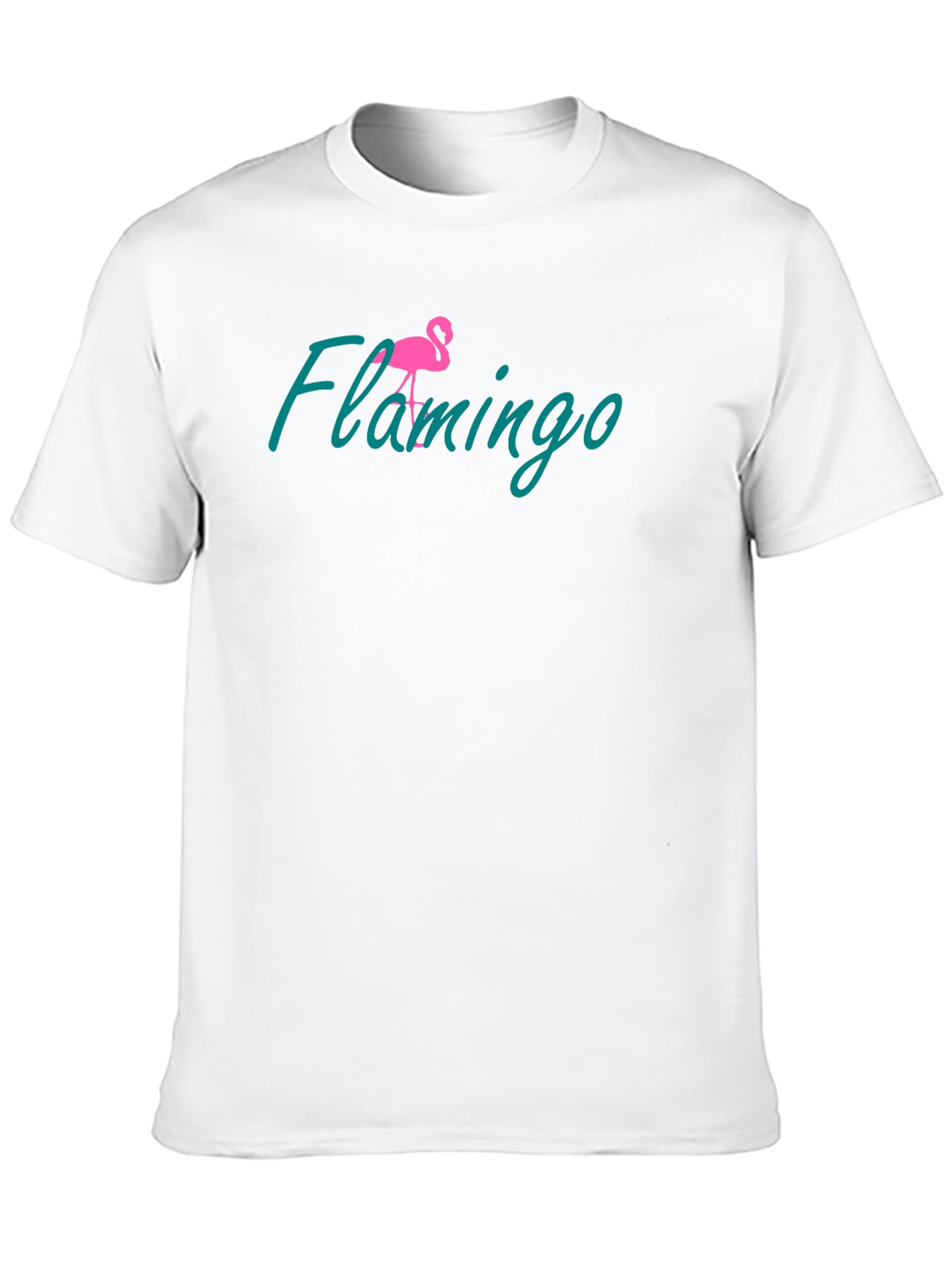 Flamingo Graphic Tee - Black Cotton Casual