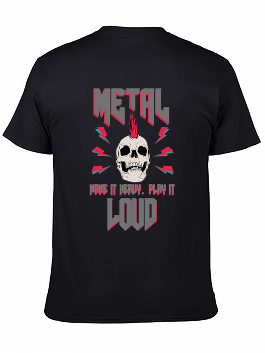 Metal Skull Graphic Tee - Rock & Roll T-Shirt