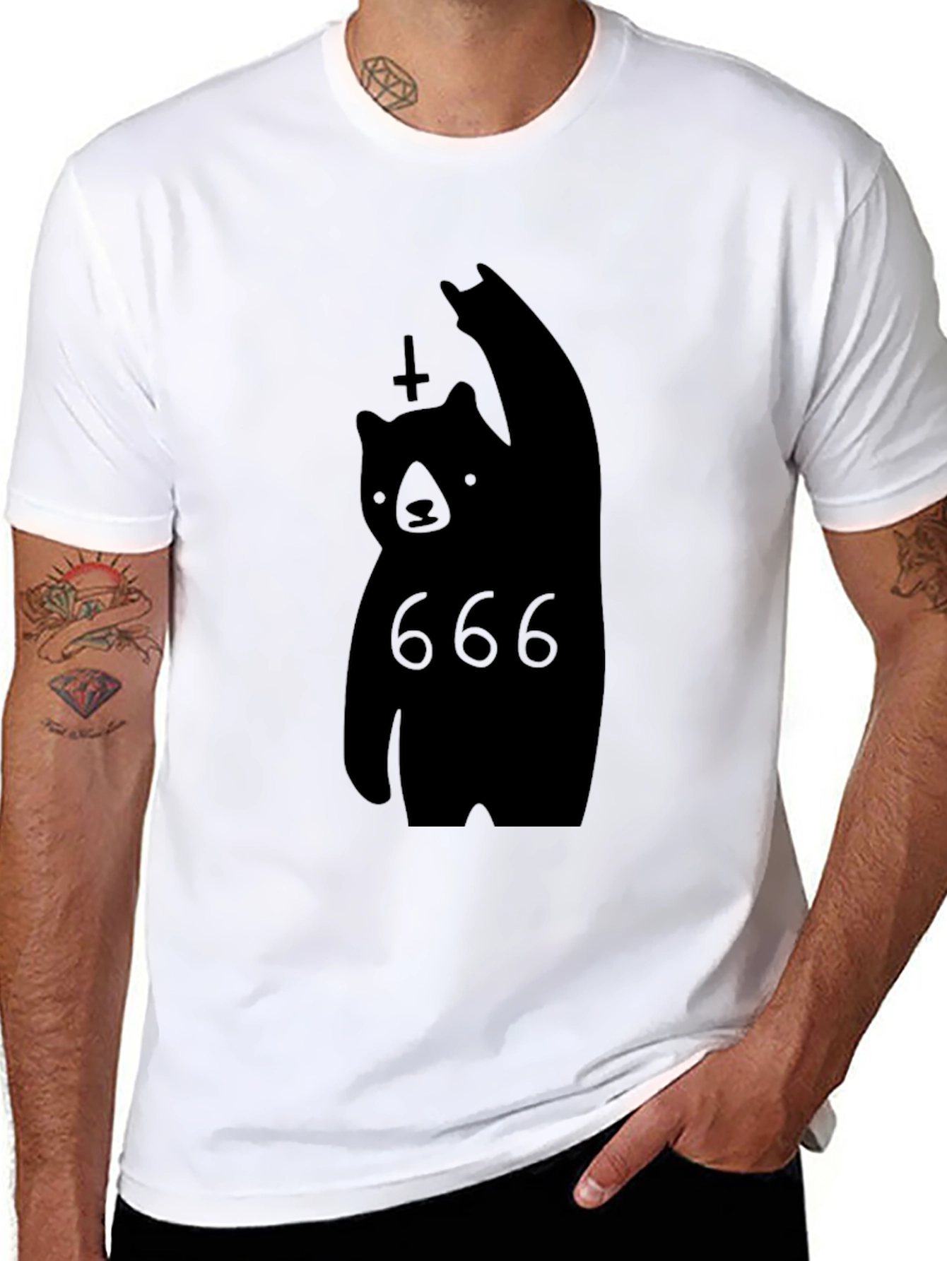 Black Bear 666 T-Shirt - Unique Graphic Tee