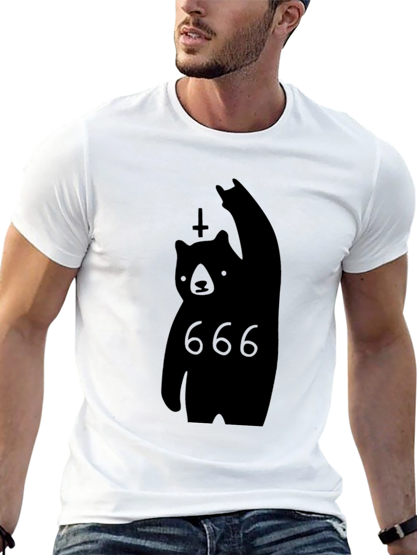 Black Bear 666 T-Shirt - Unique Graphic Tee
