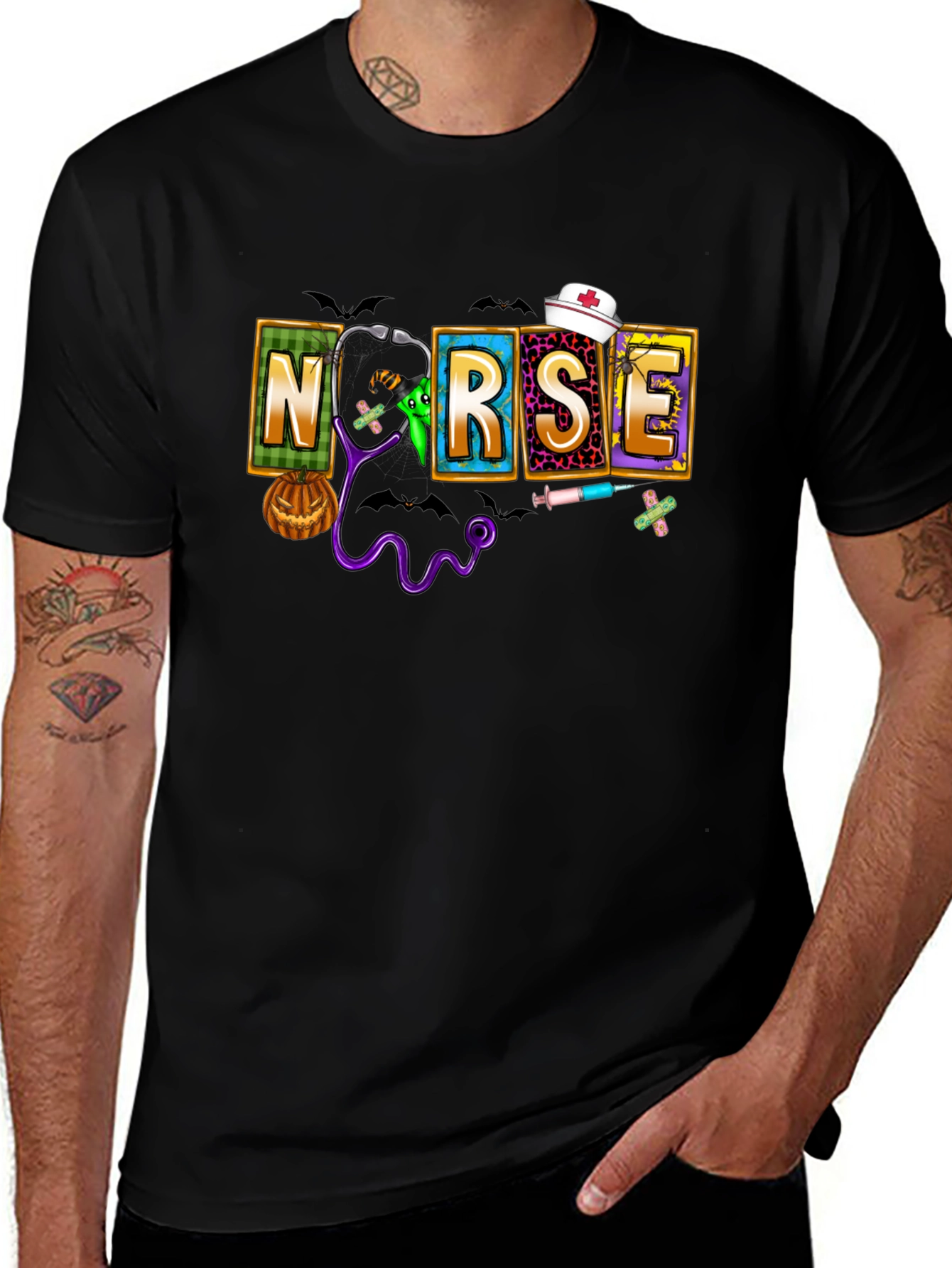 Halloween Nurse Graphic T-Shirt