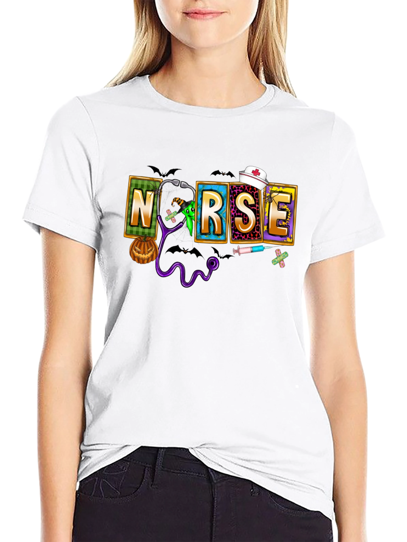 Halloween Nurse Graphic T-Shirt