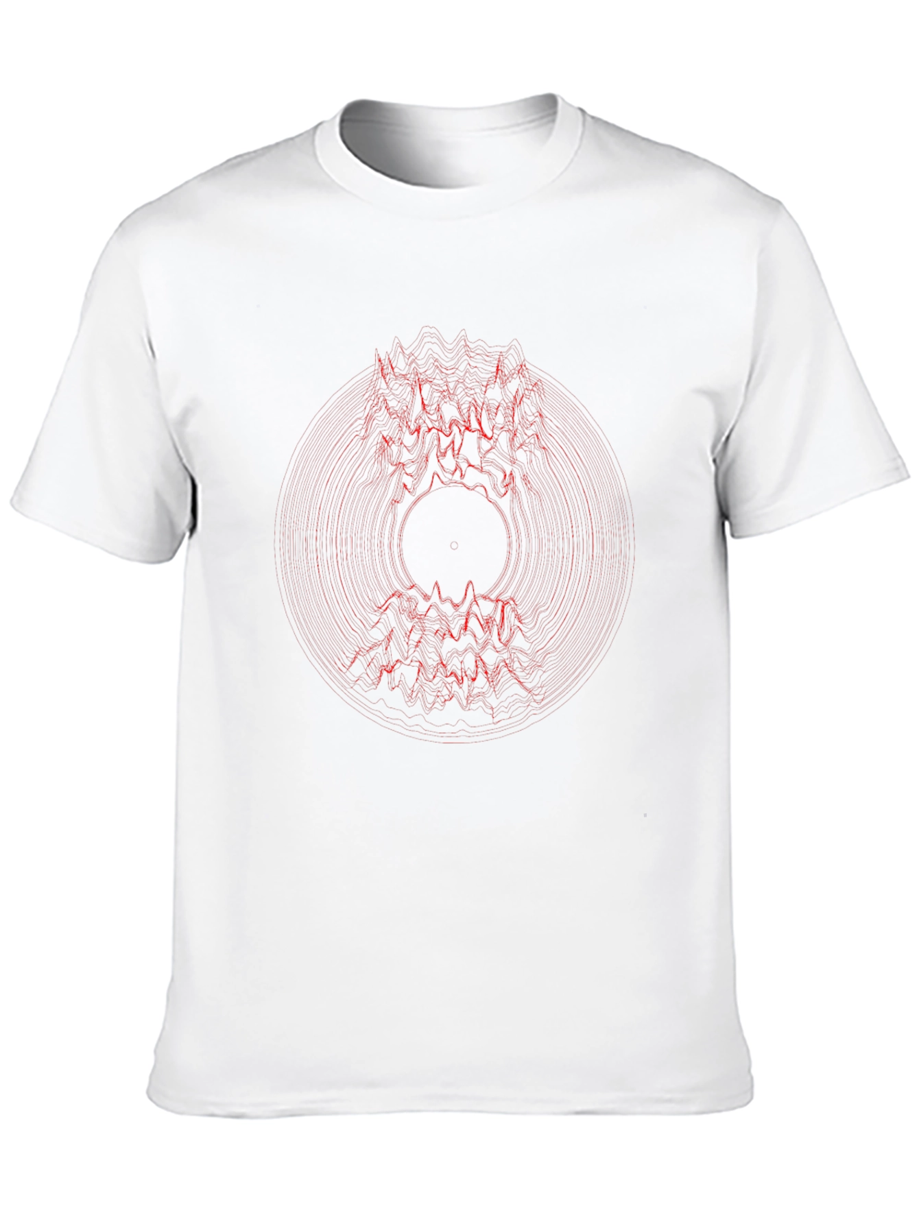 Abstract Red Graphic Print Black T-Shirt