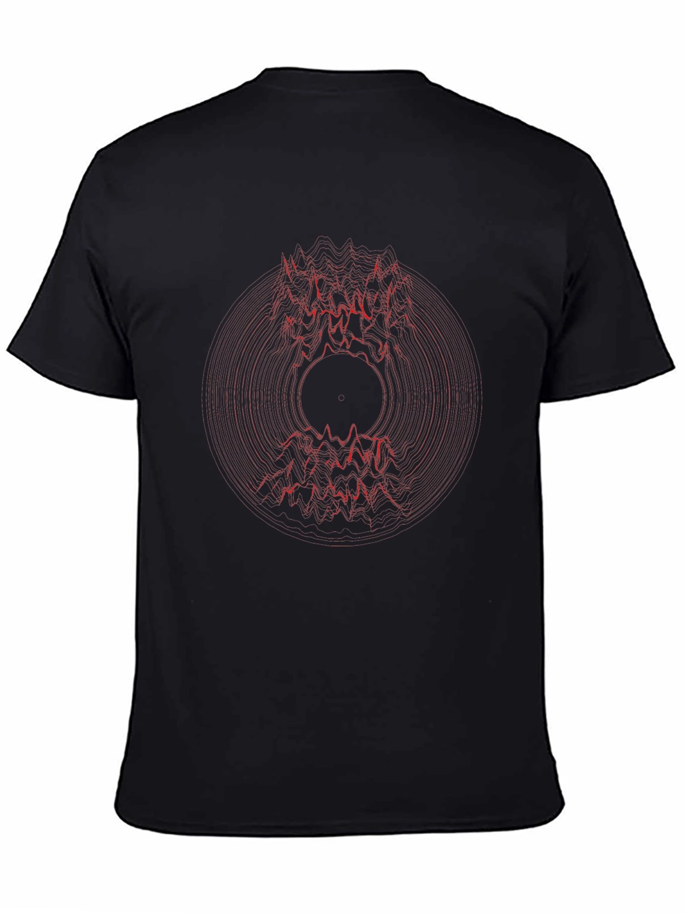 Abstract Red Graphic Print Black T-Shirt