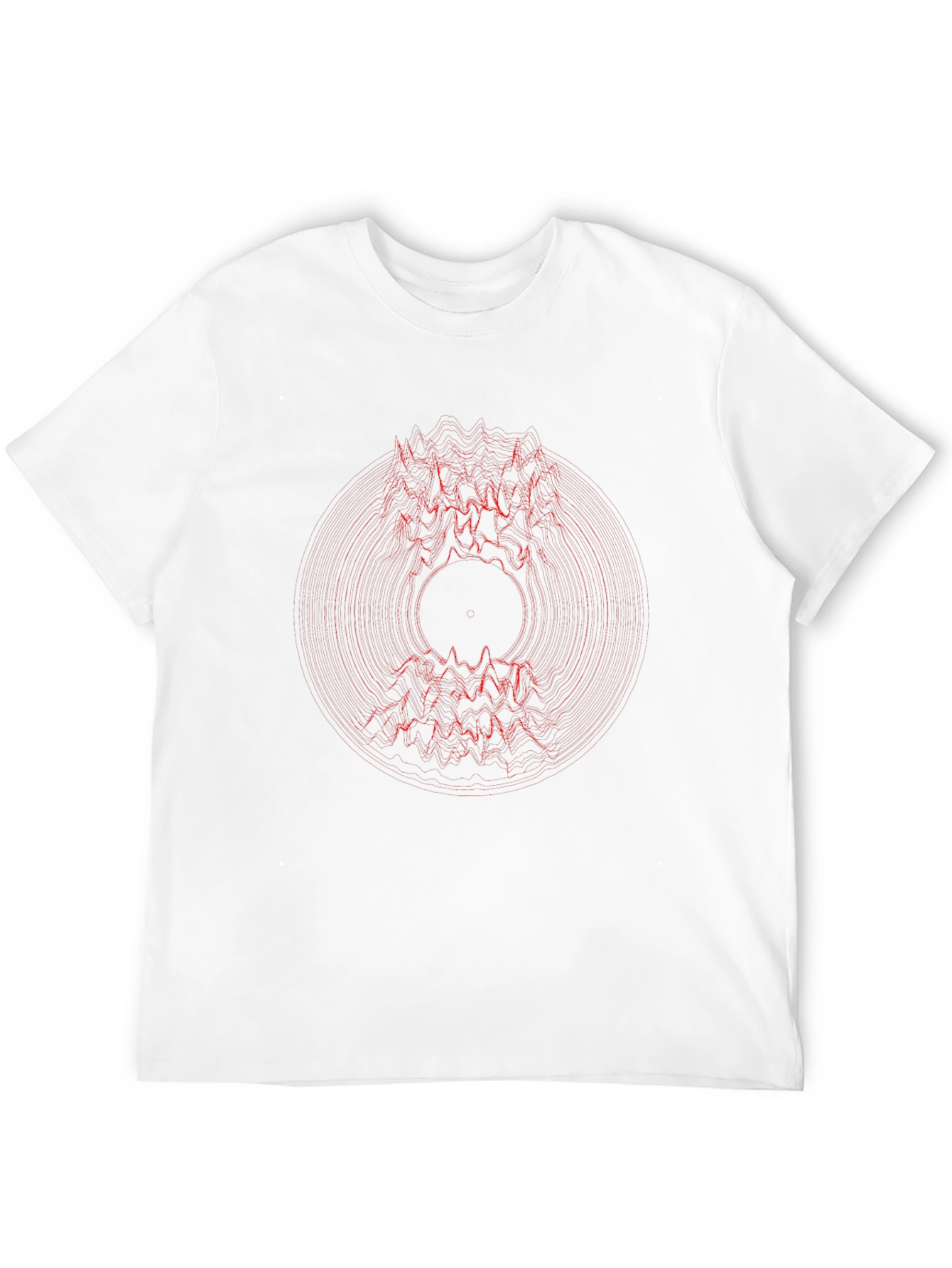 Abstract Red Graphic Print Black T-Shirt