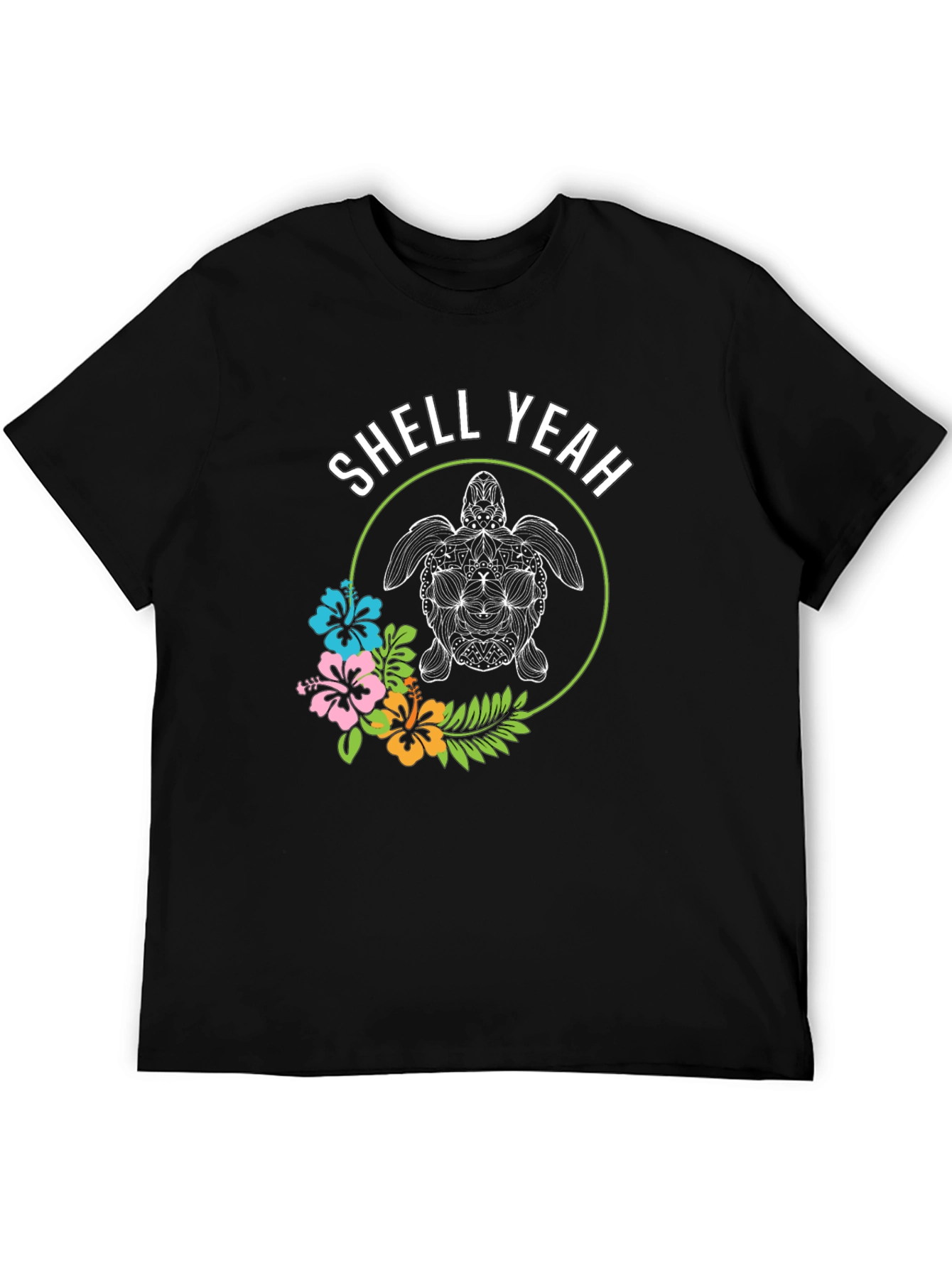 Shell Yeah! Turtle Graphic Print Crew Neck T-Shirt