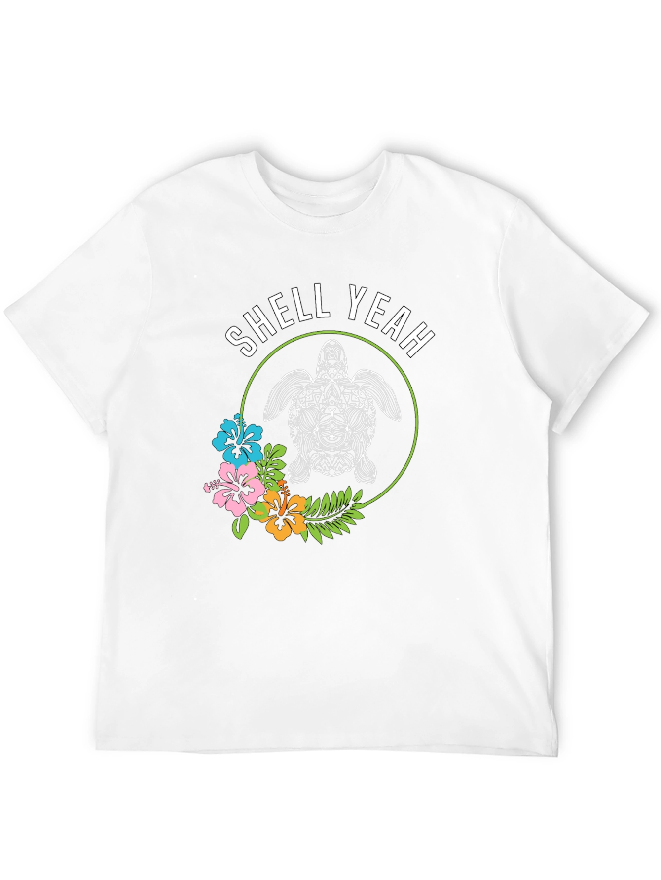 Shell Yeah! Turtle Graphic Print Crew Neck T-Shirt