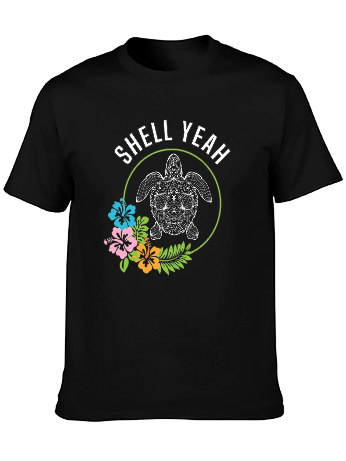 Shell Yeah! Turtle Graphic Print Crew Neck T-Shirt