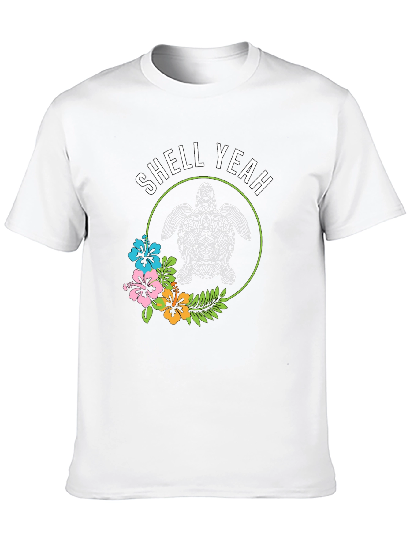 Shell Yeah! Turtle Graphic Print Crew Neck T-Shirt