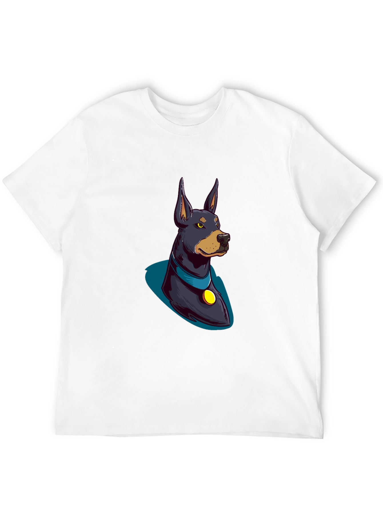 Doberman Cartoon Graphic Tee - Black