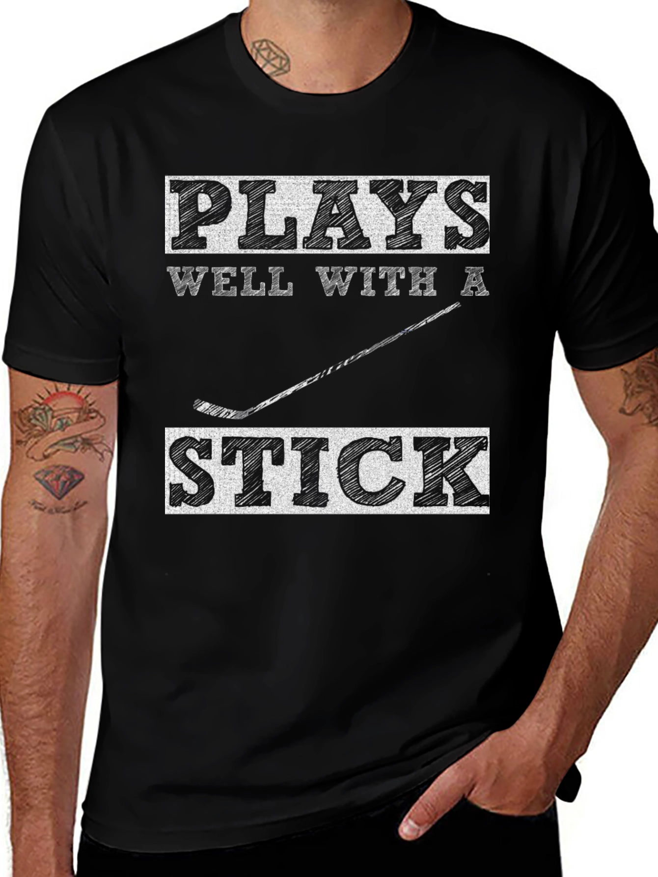 Plays Well With A Stick Hockey T-Shirt