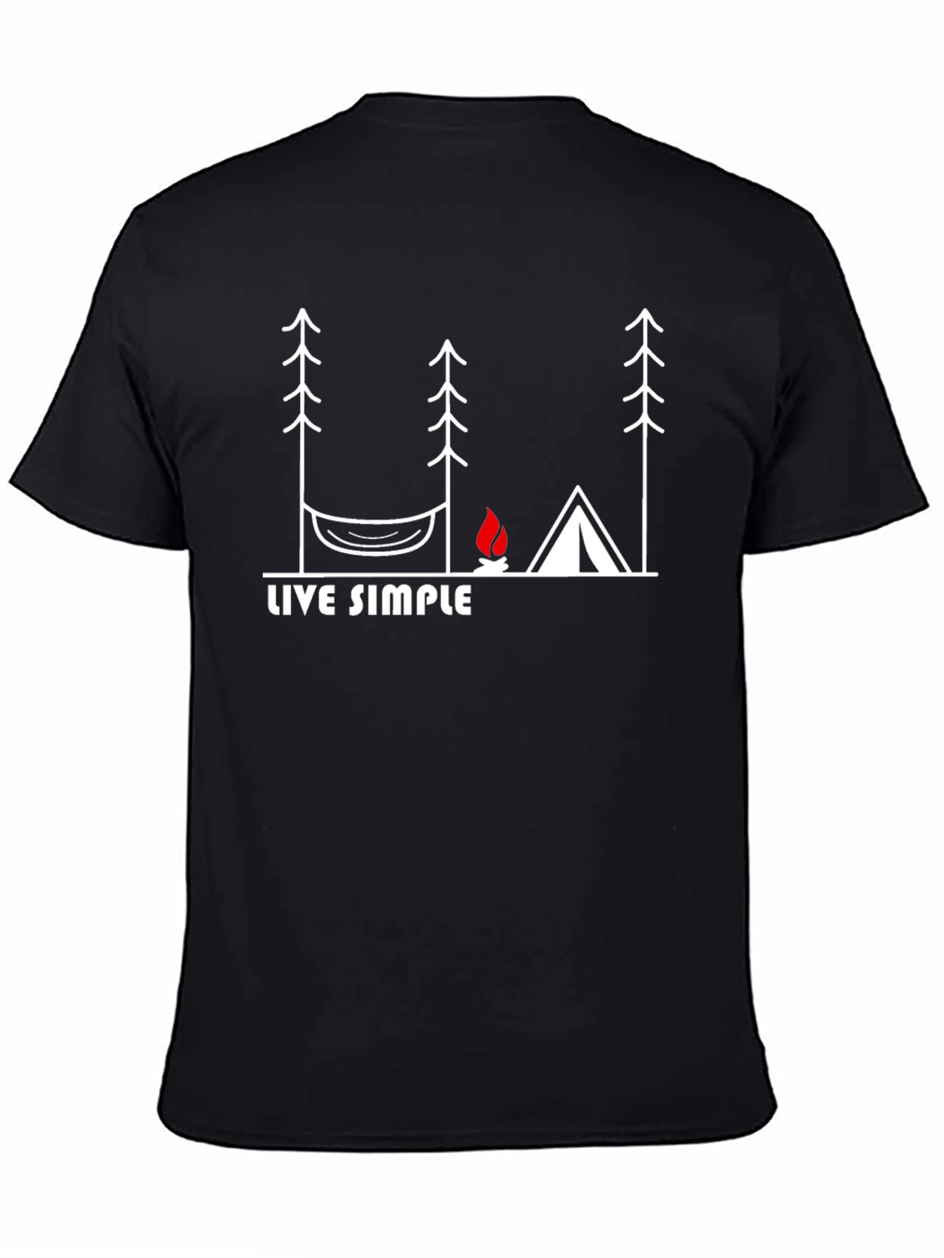 Live Simple Camping Graphic T-Shirt - Relaxed Fit