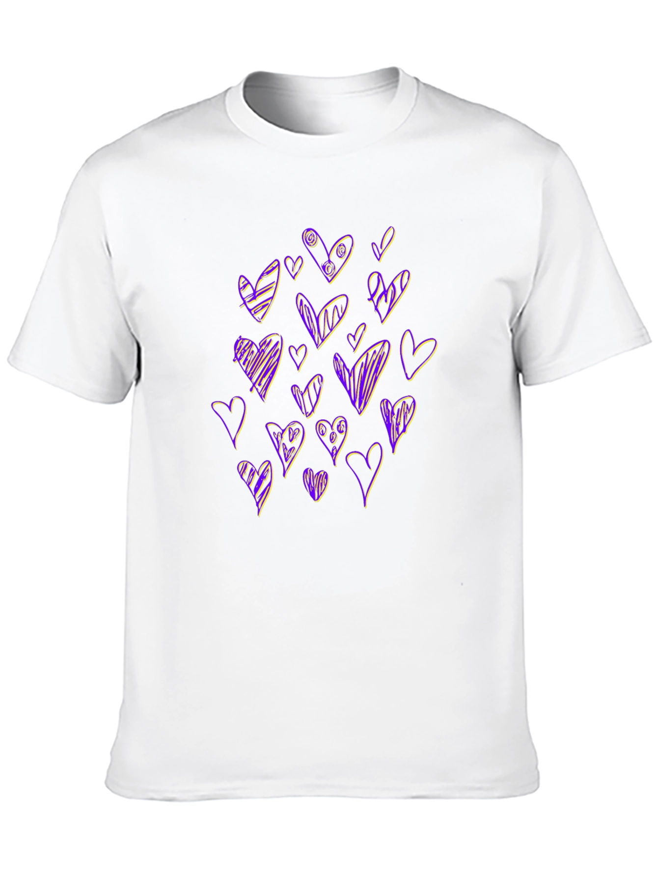 Heart Scribble Black T-Shirt