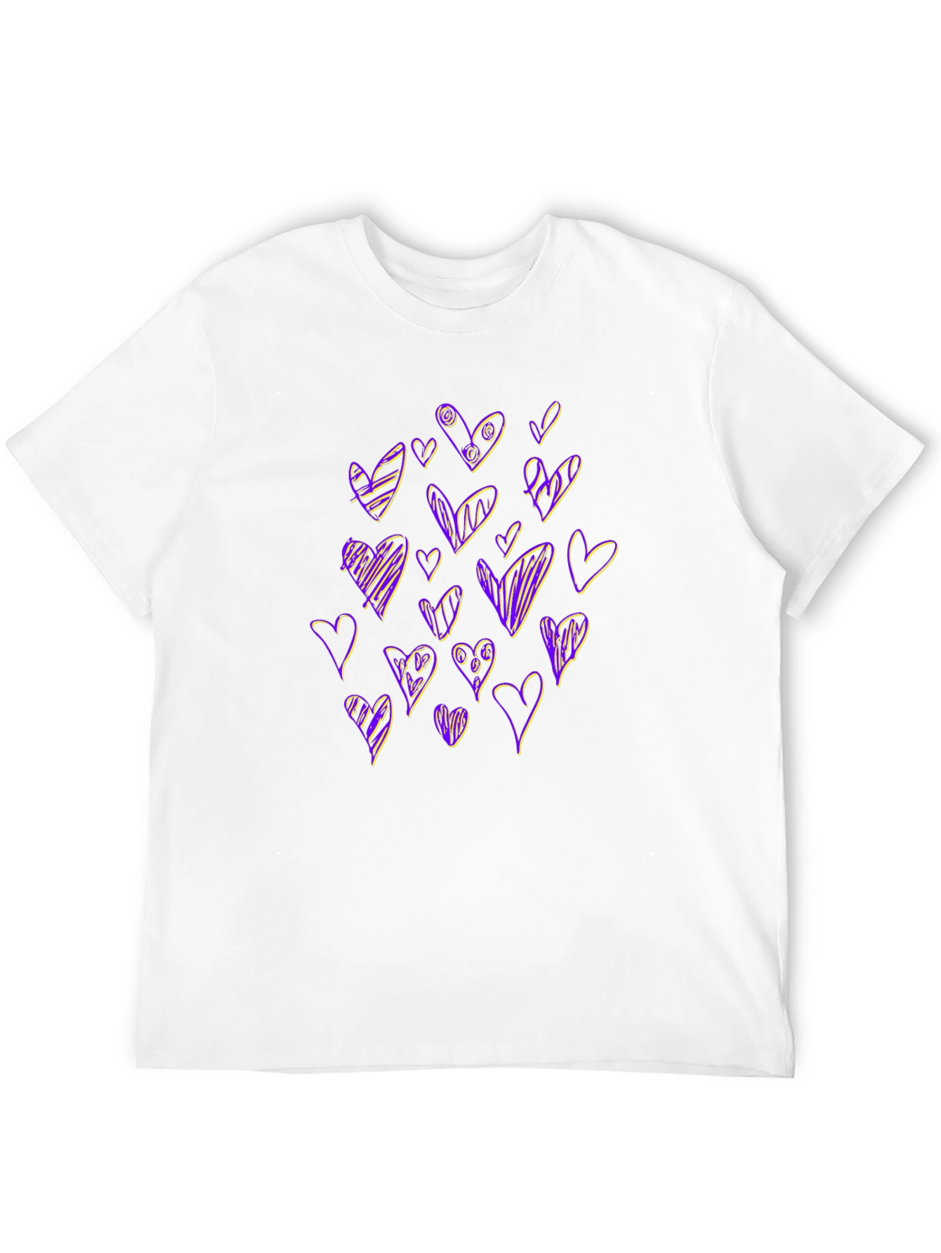 Heart Scribble Black T-Shirt