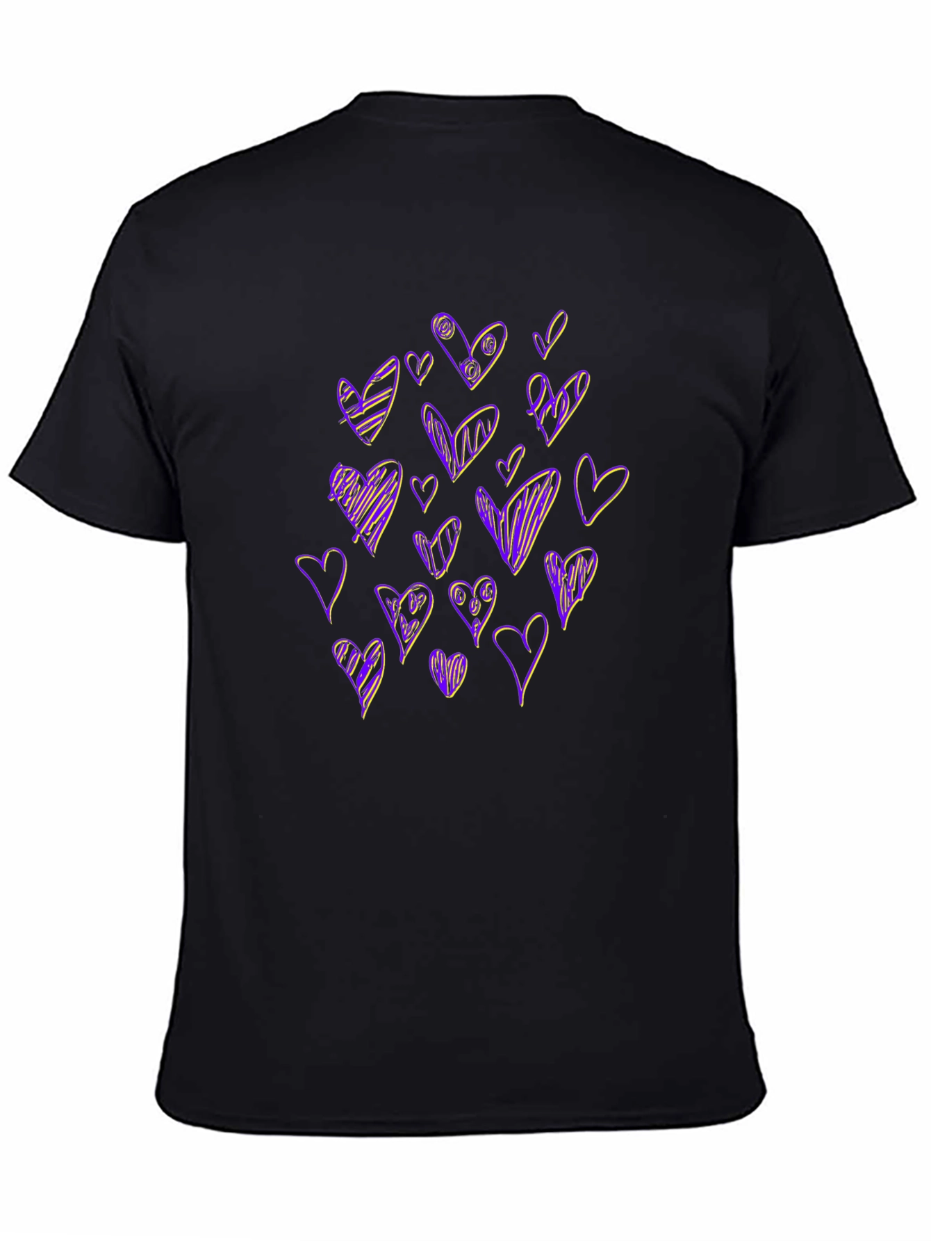 Heart Scribble Black T-Shirt