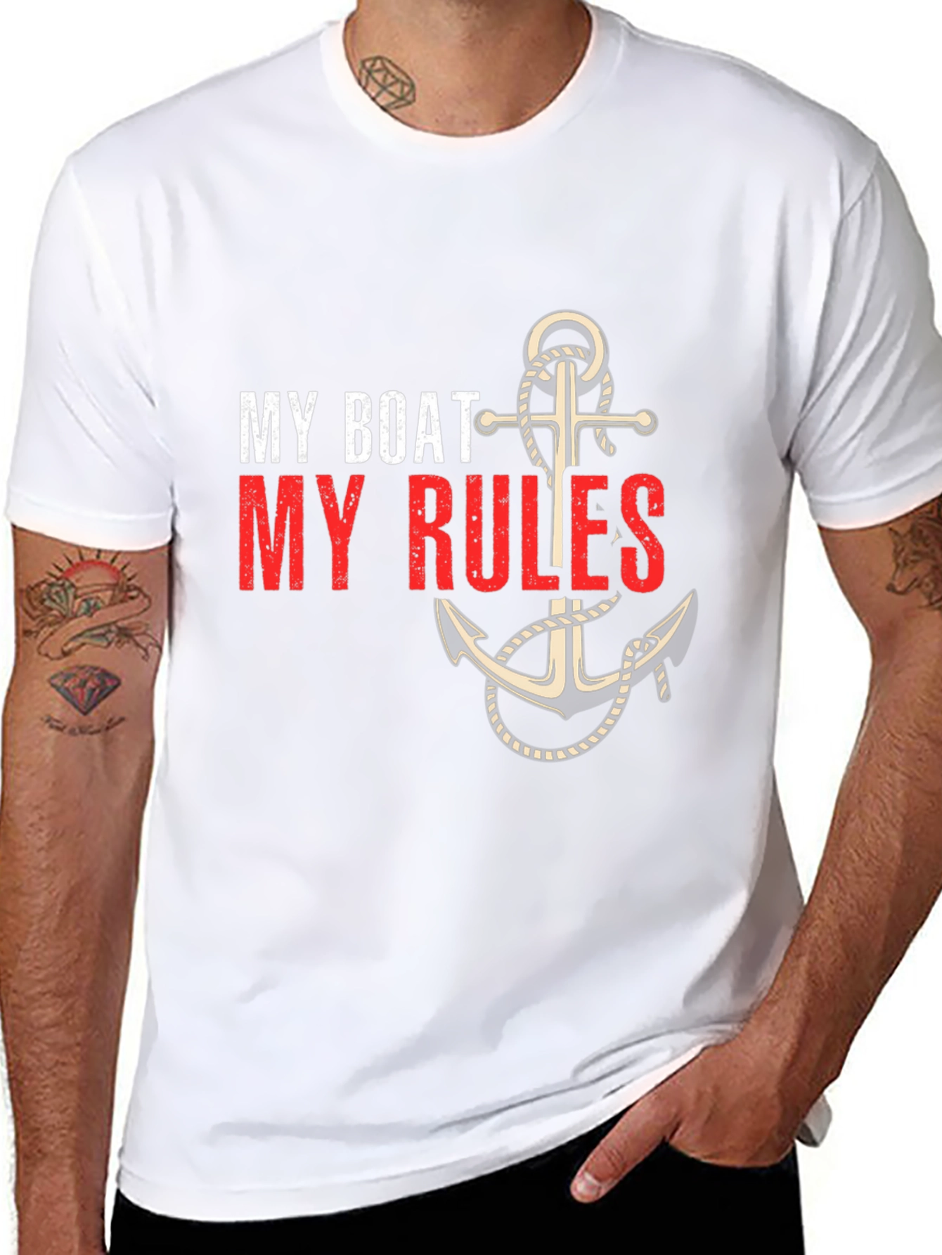 My Boat My Rules Anchor Graphic T-Shirt