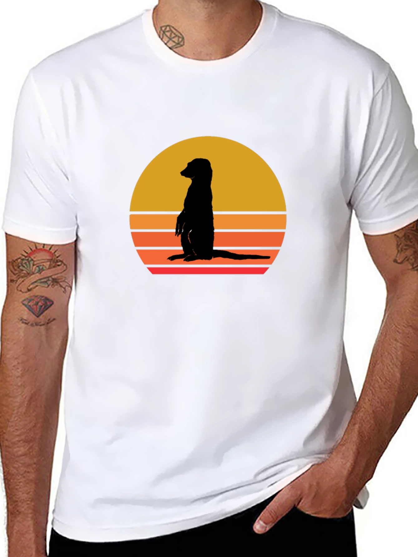 Meerkat Sunset T-Shirt - Black