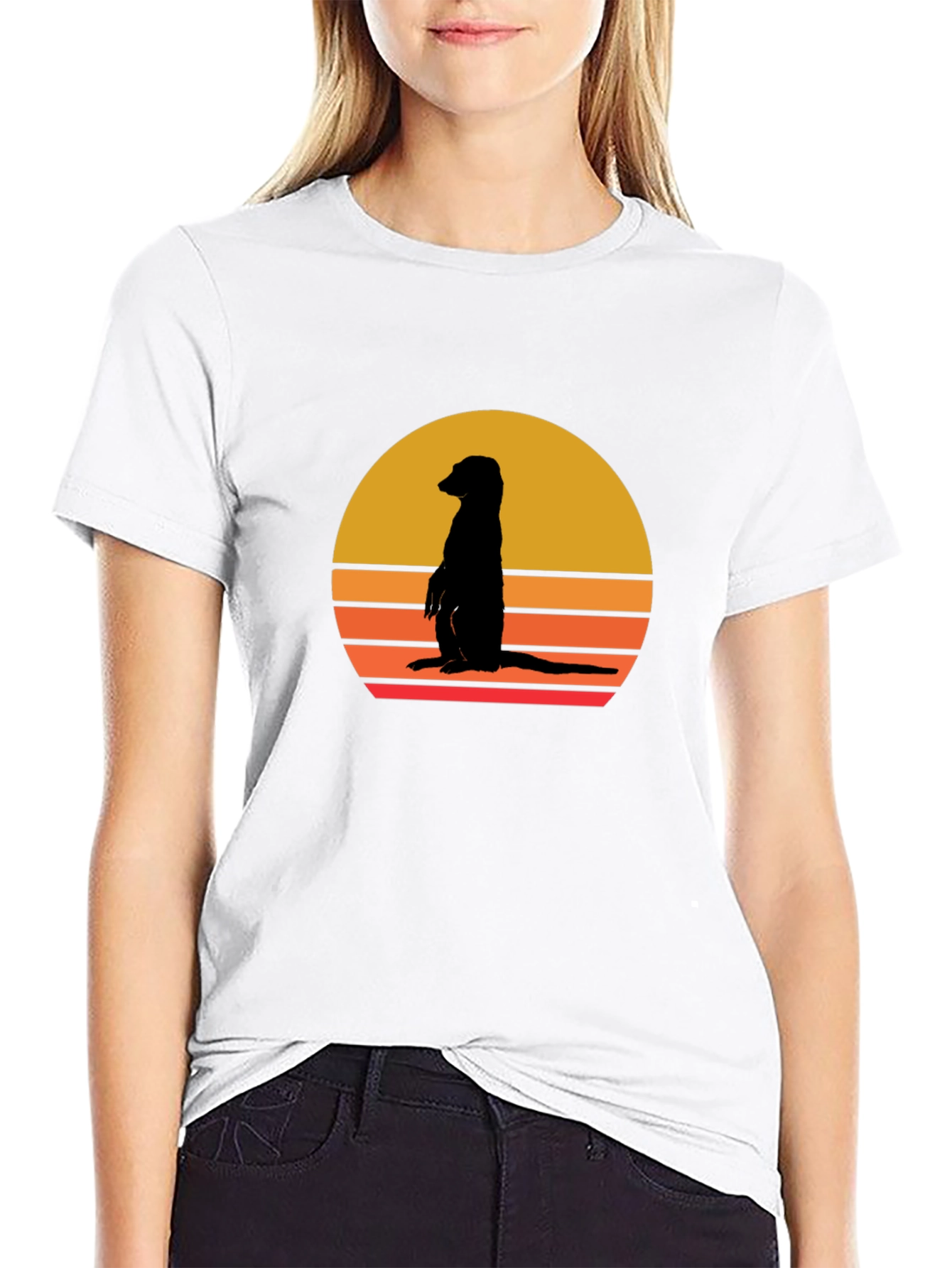 Meerkat Sunset T-Shirt - Black