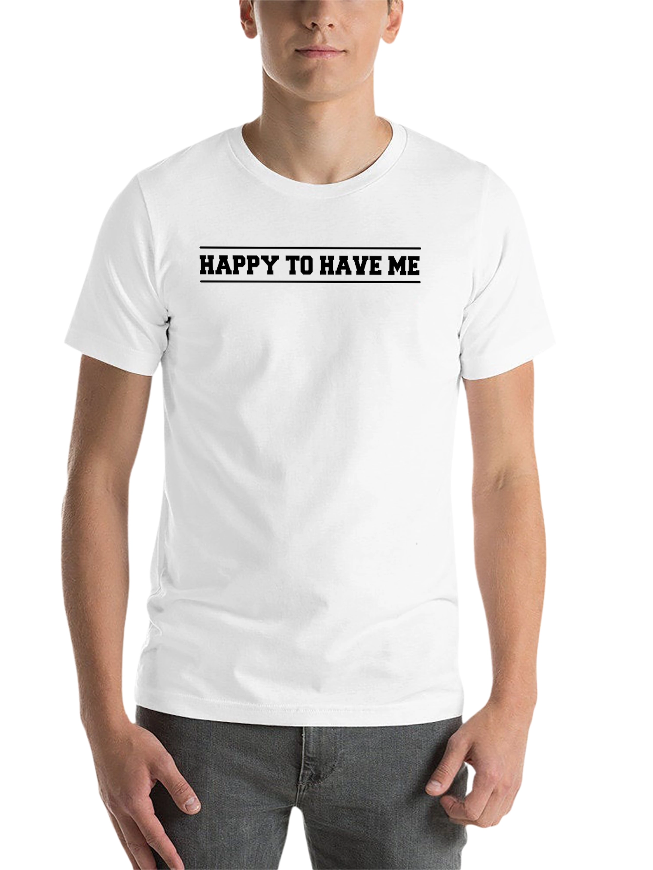 Happy To Have Me Black Graphic Tee