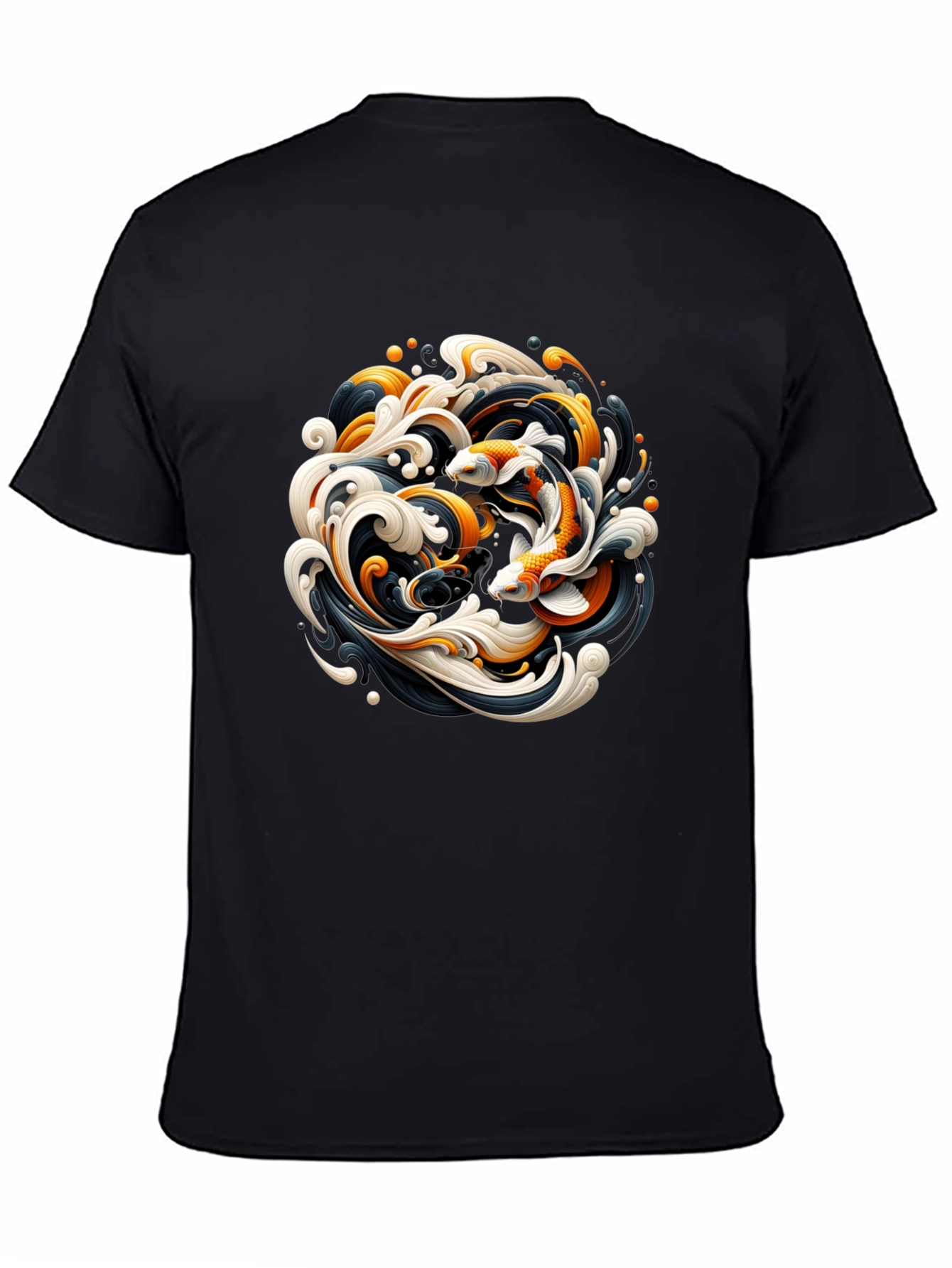 Koi Fish Graphic Tee - Black