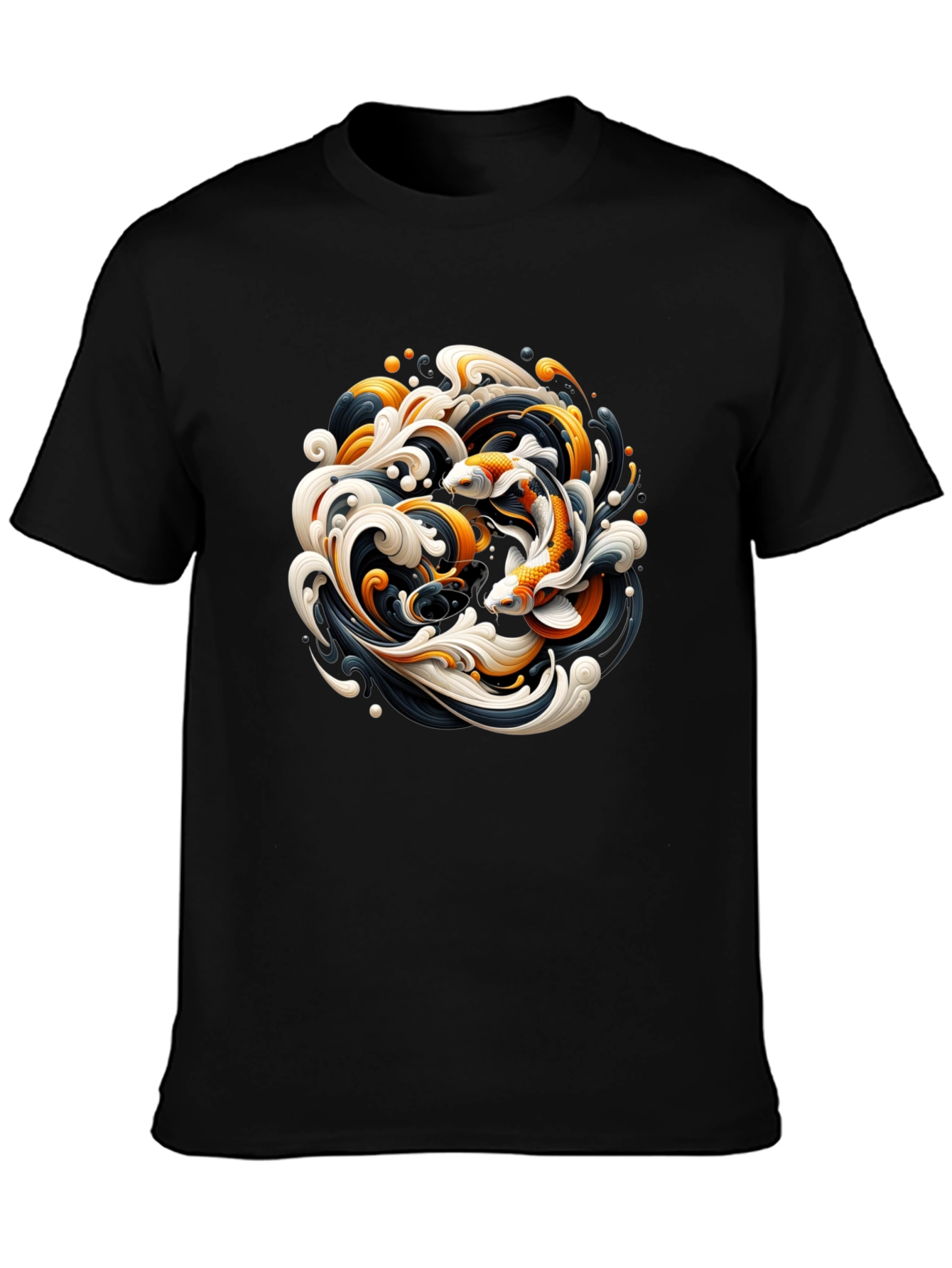 Koi Fish Graphic Tee - Black