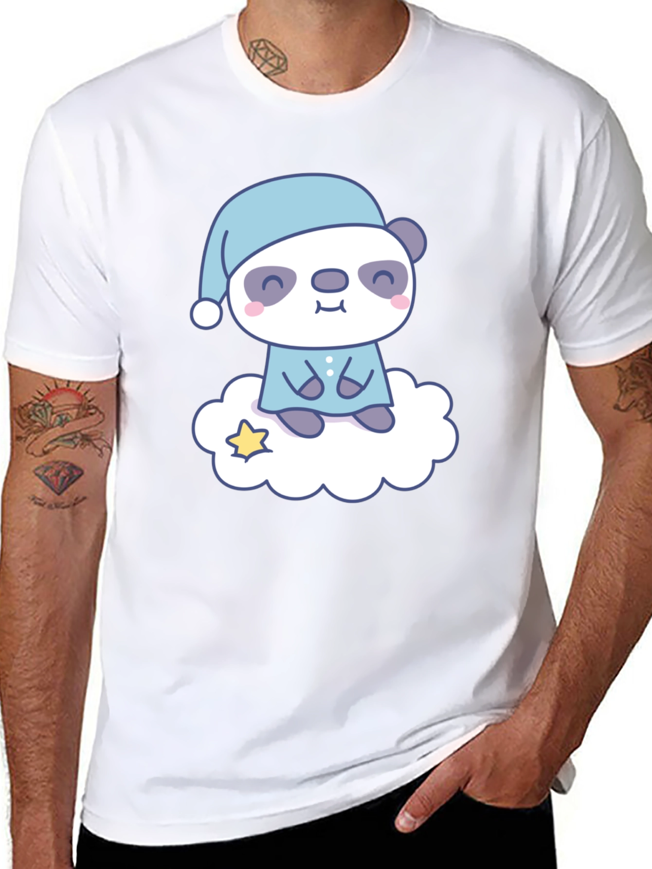Sleepy Panda T-Shirt - Cute Cartoon Bear Tee