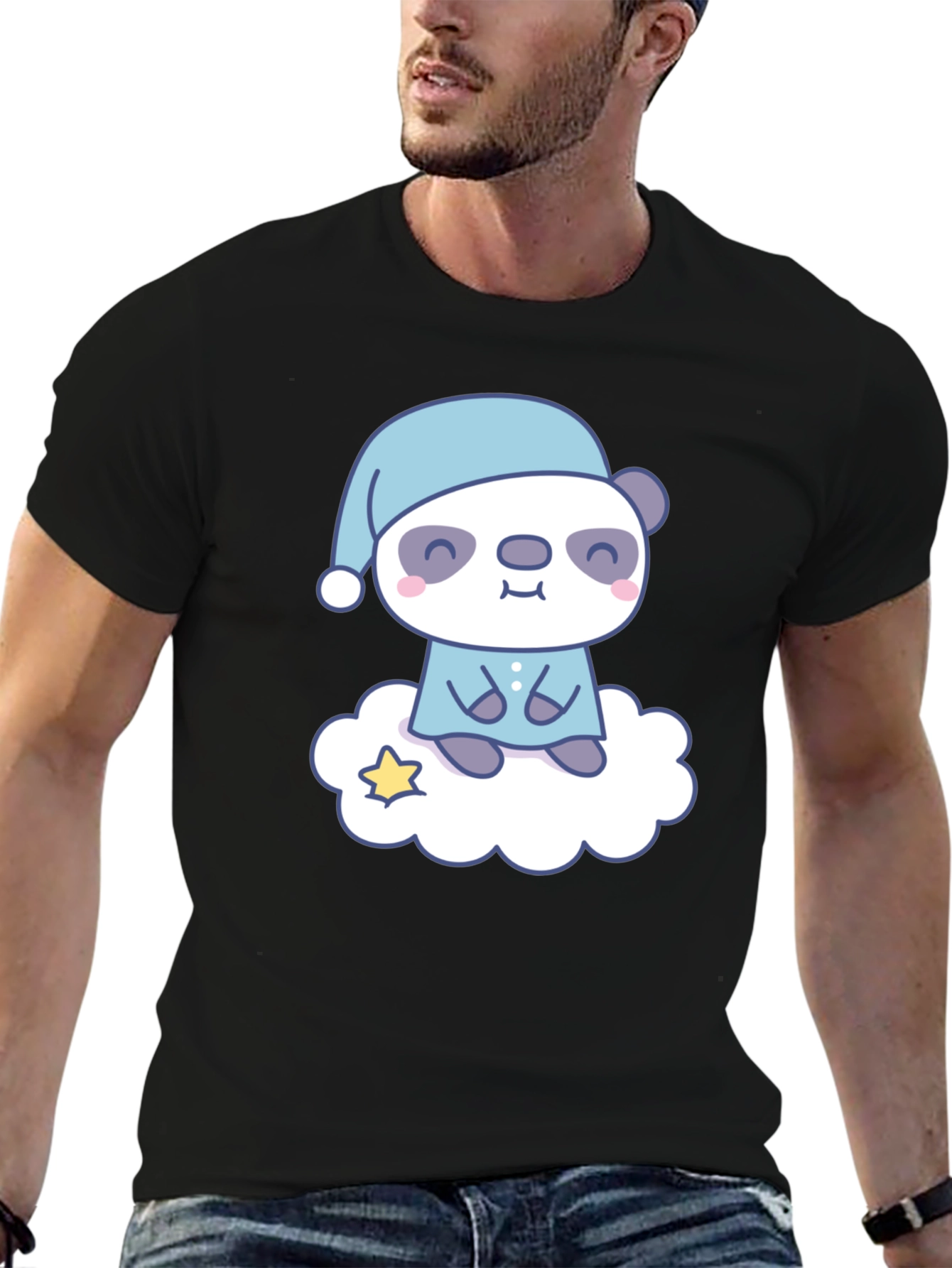 Sleepy Panda T-Shirt - Cute Cartoon Bear Tee