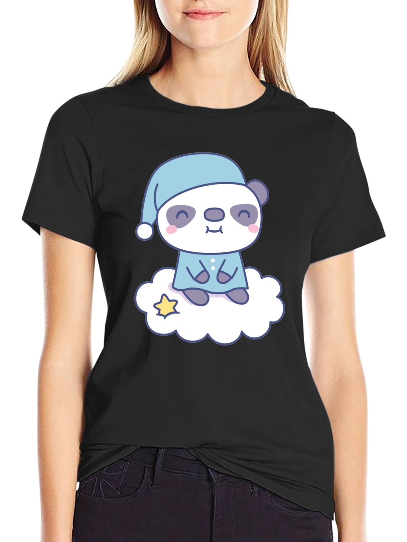 Sleepy Panda T-Shirt - Cute Cartoon Bear Tee