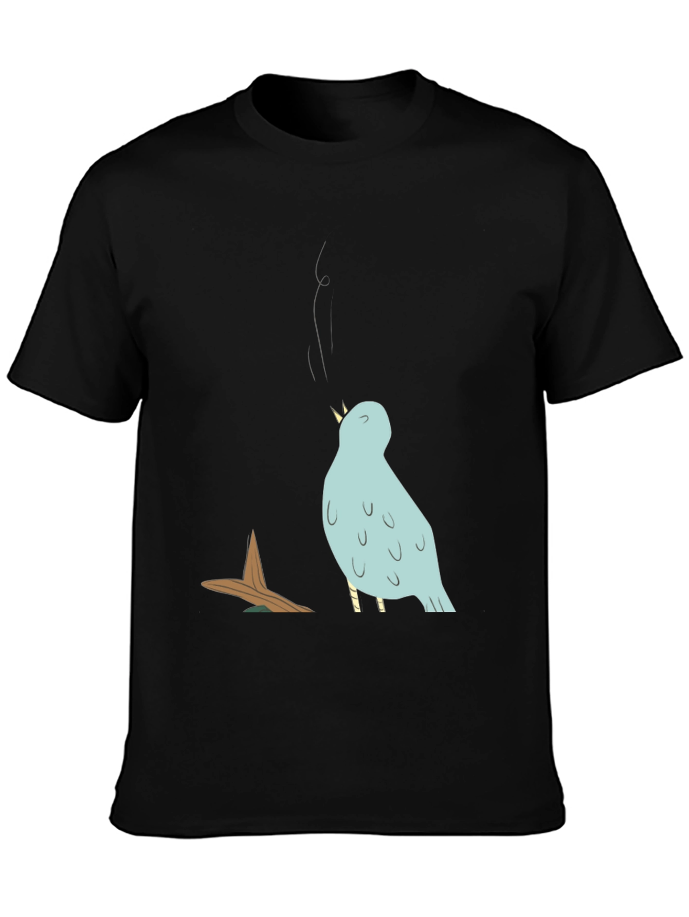 Cartoon Bird T-Shirt - Black Graphic Tee