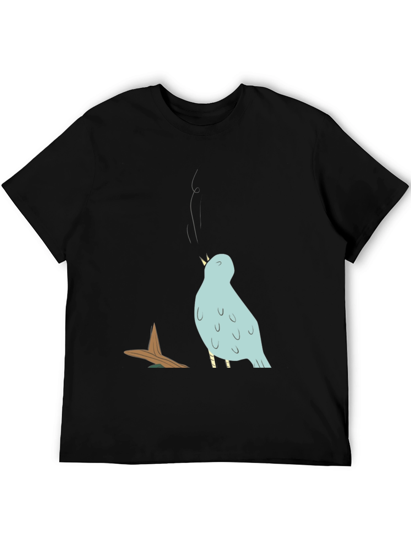Cartoon Bird T-Shirt - Black Graphic Tee