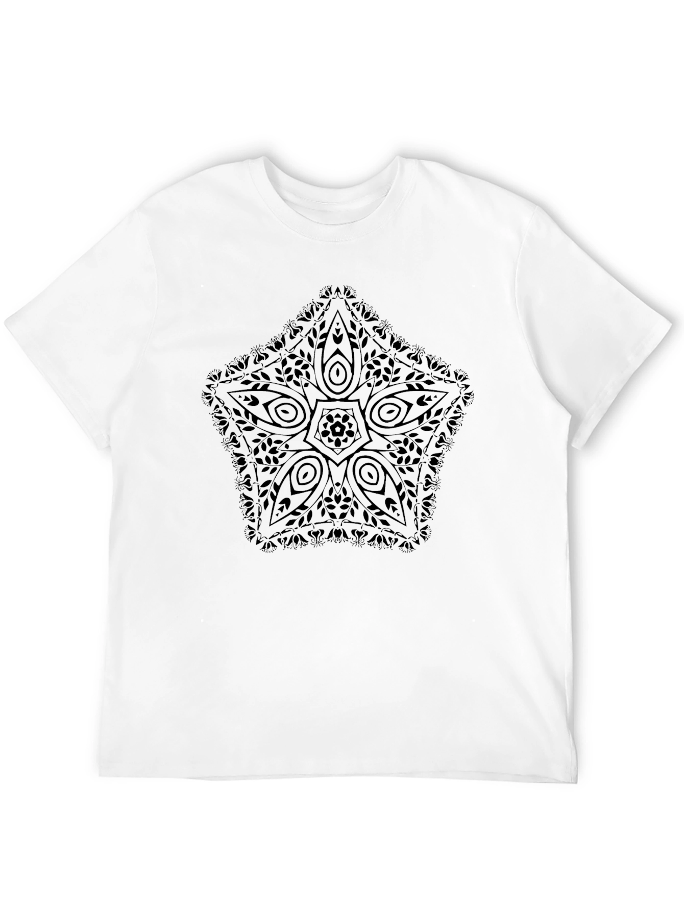 Black Star Mandala Graphic Tee - Casual Style
