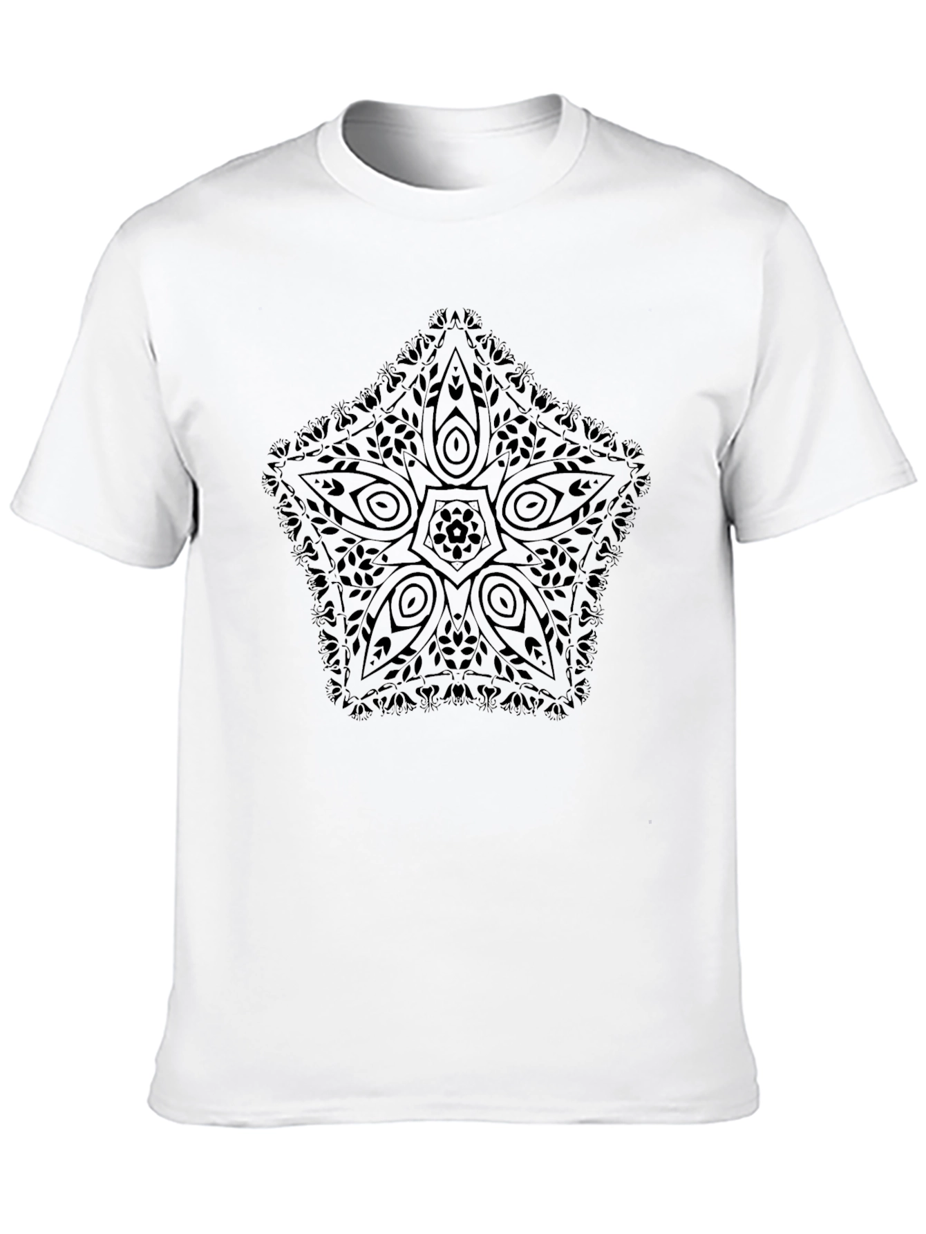 Black Star Mandala Graphic Tee - Casual Style