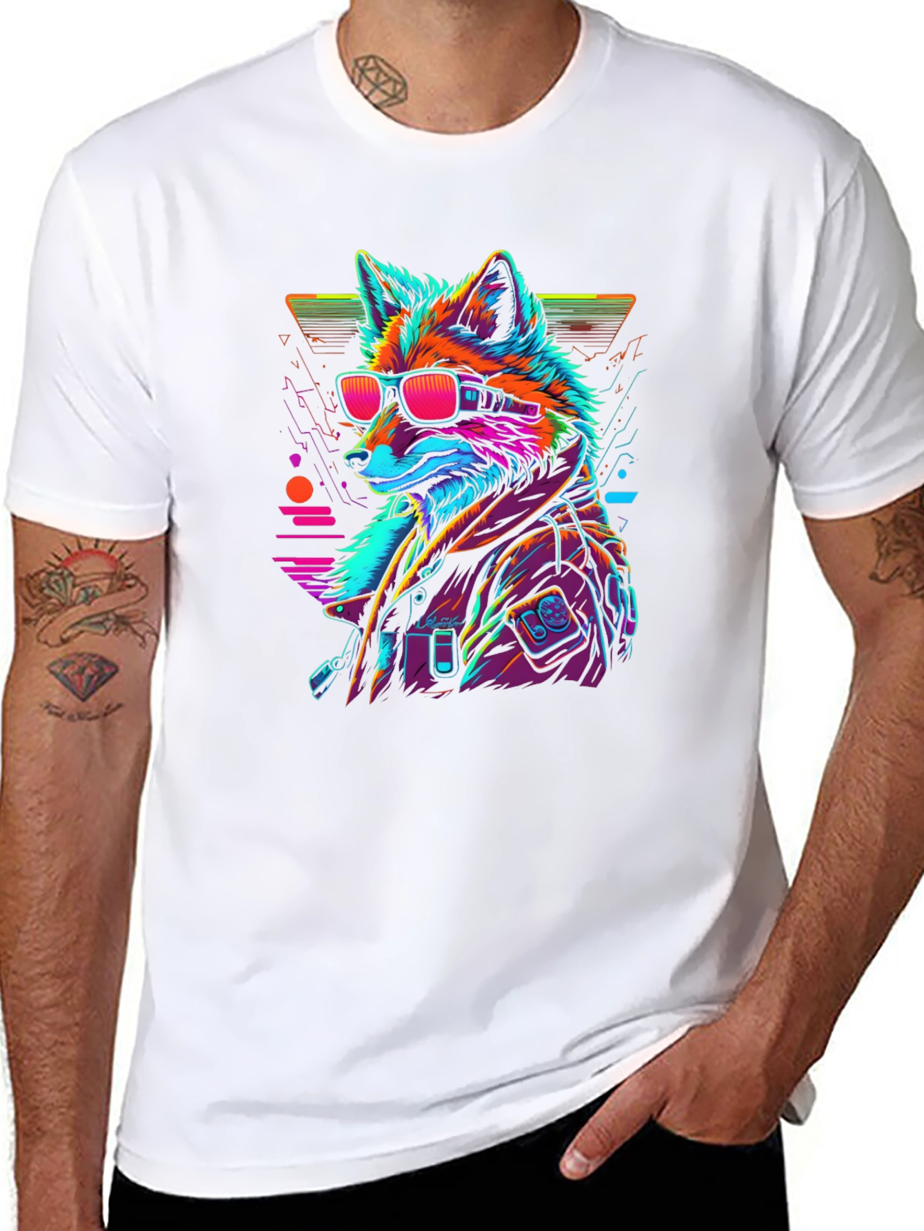 Cyberpunk Fox T-Shirt - Cool Graphic Tee
