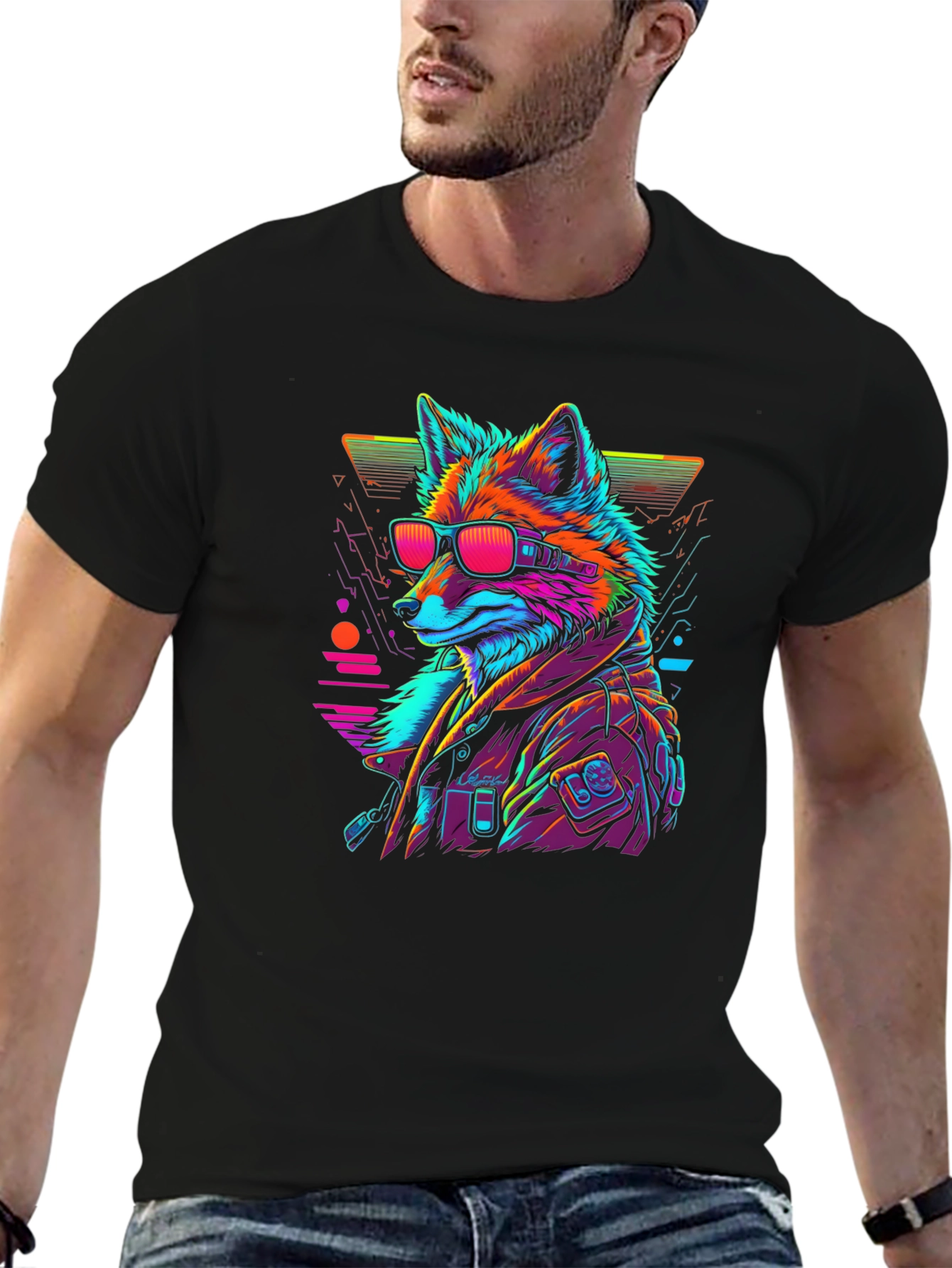 Cyberpunk Fox T-Shirt - Cool Graphic Tee