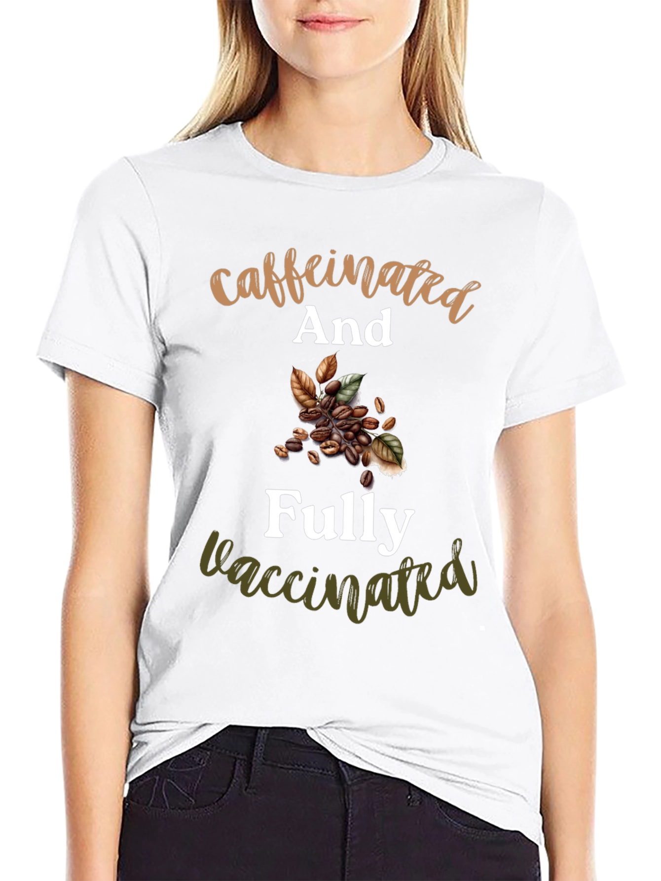Caffeinated & Fully Vaccinated Novelty T-Shirt
