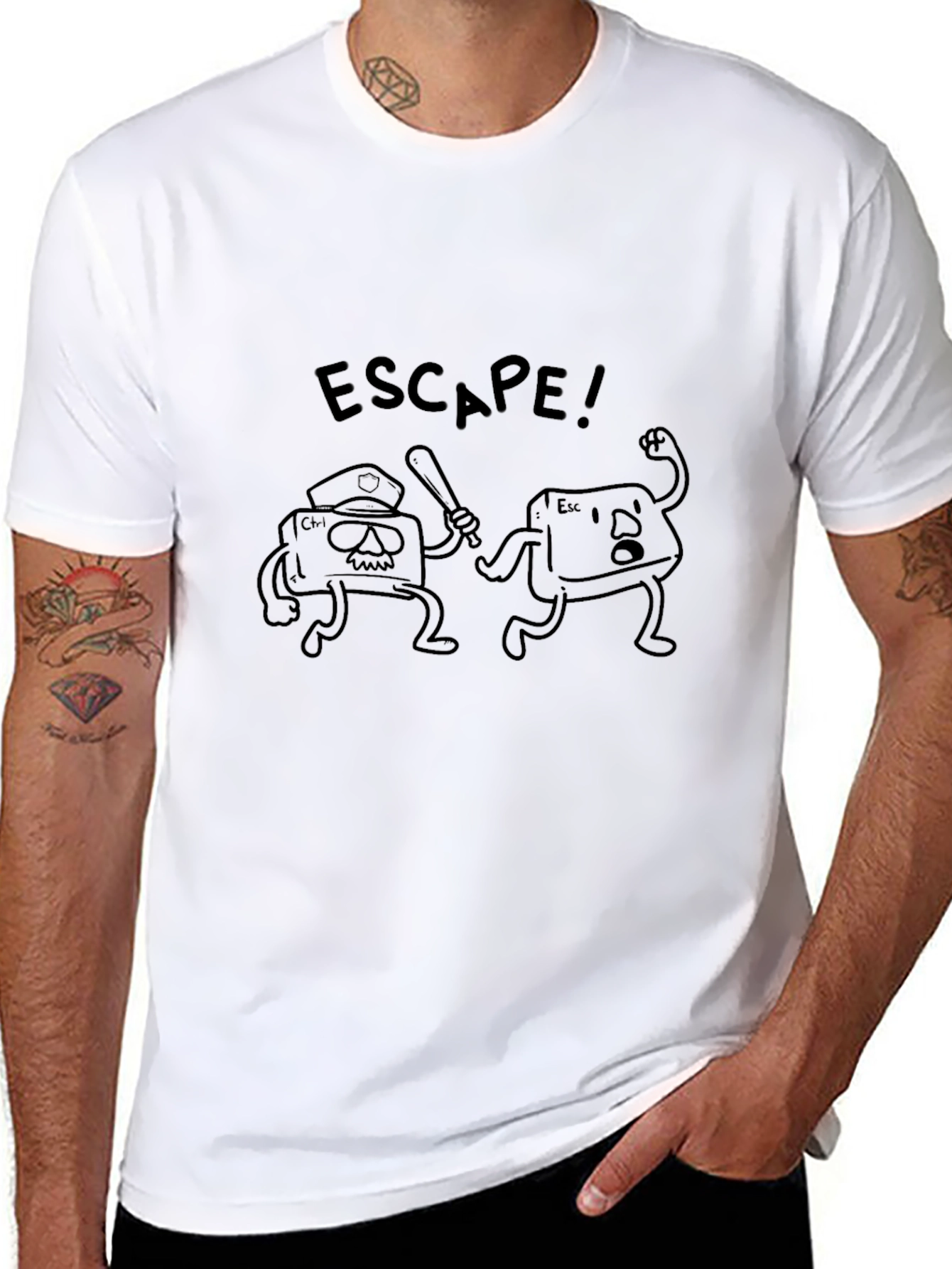 Escape! Novelty Graphic Tee - Black Humor Shirt