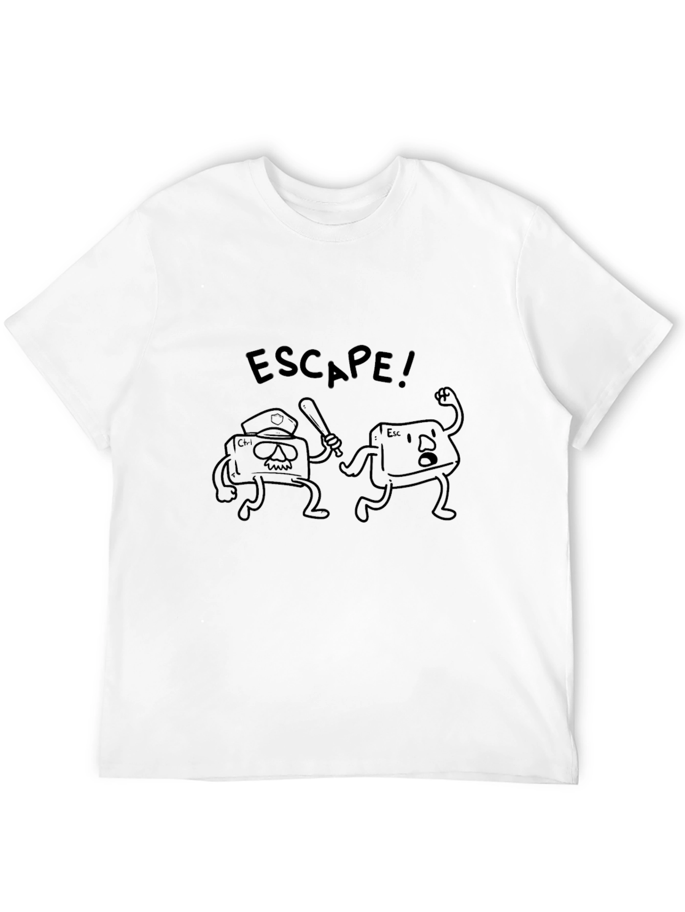 Escape! Novelty Graphic Tee - Black Humor Shirt