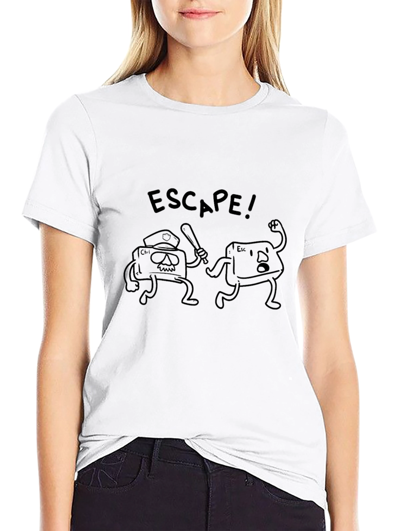 Escape! Novelty Graphic Tee - Black Humor Shirt