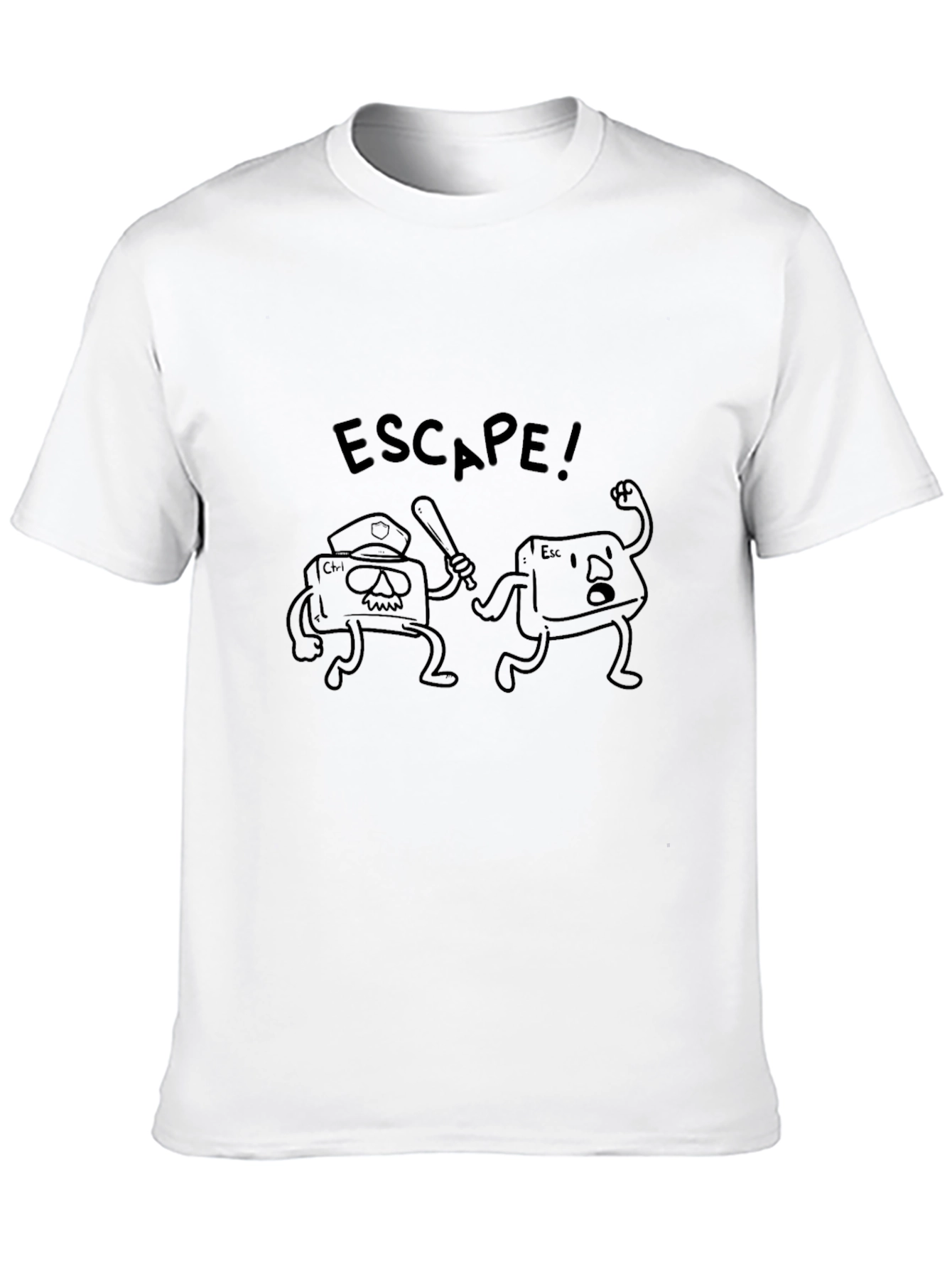 Escape! Novelty Graphic Tee - Black Humor Shirt