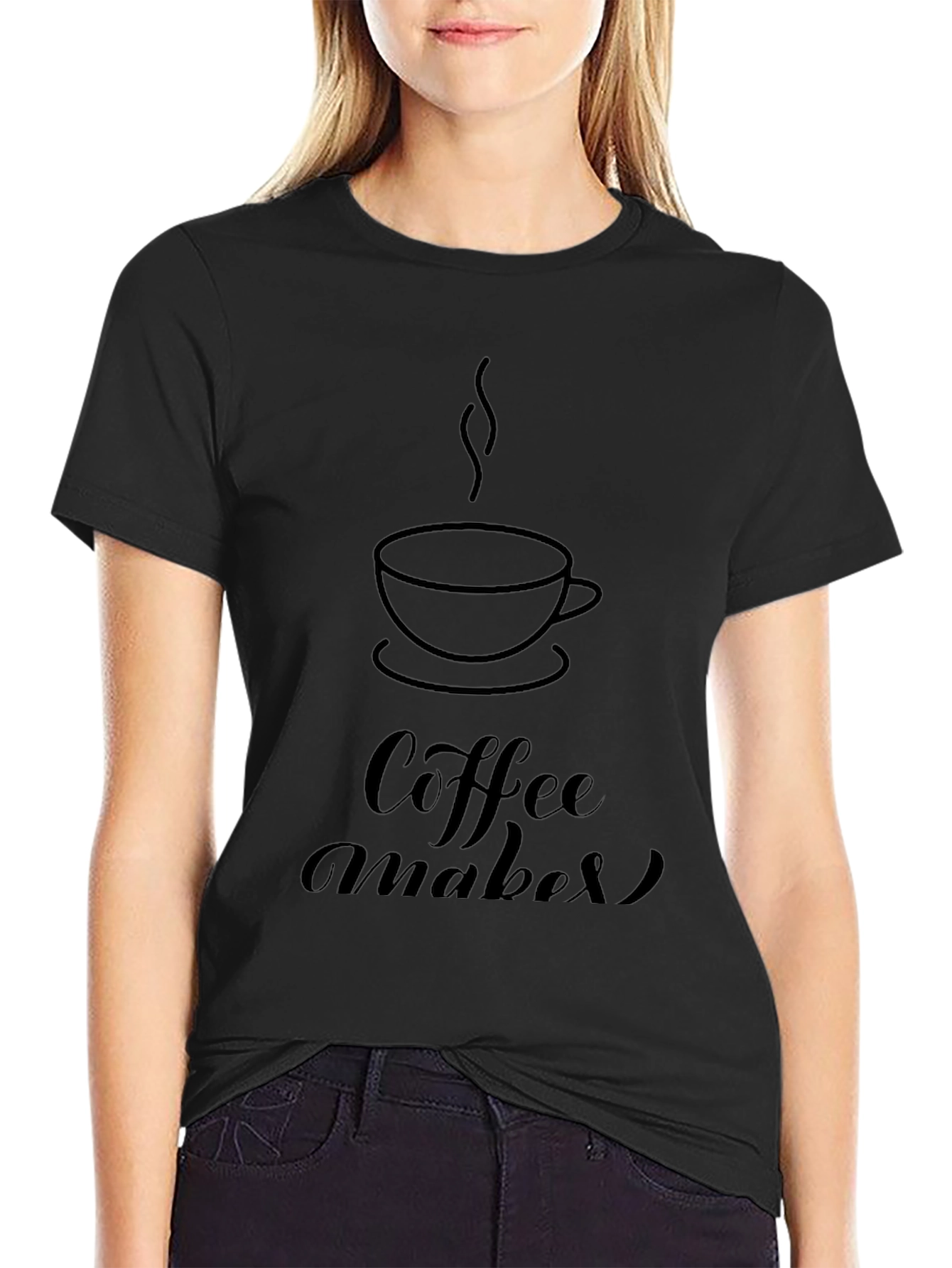 Coffee Maker Graphic Black T-Shirt