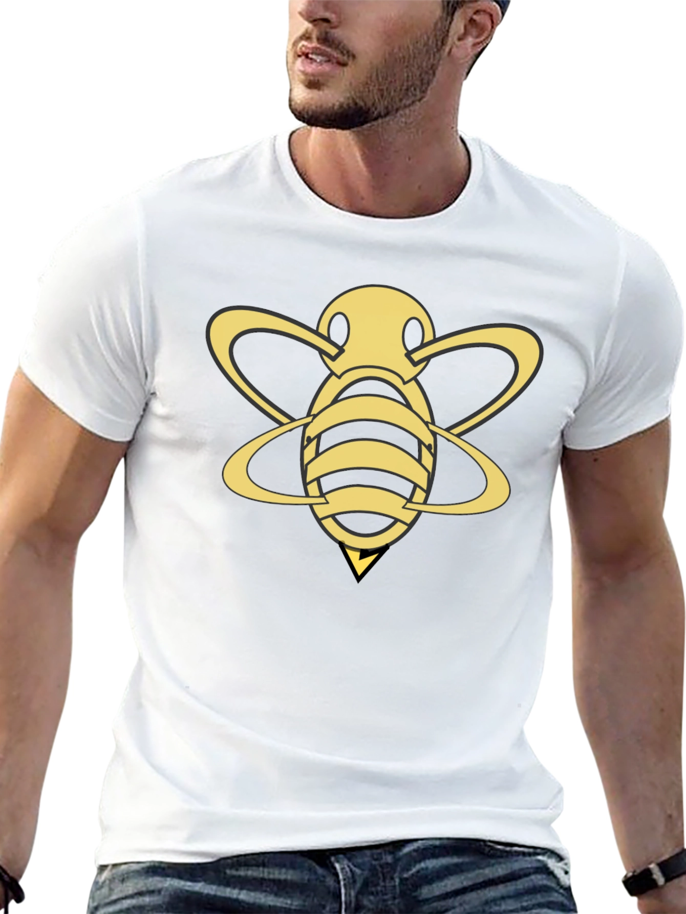 Gold Bee Graphic Black T-Shirt