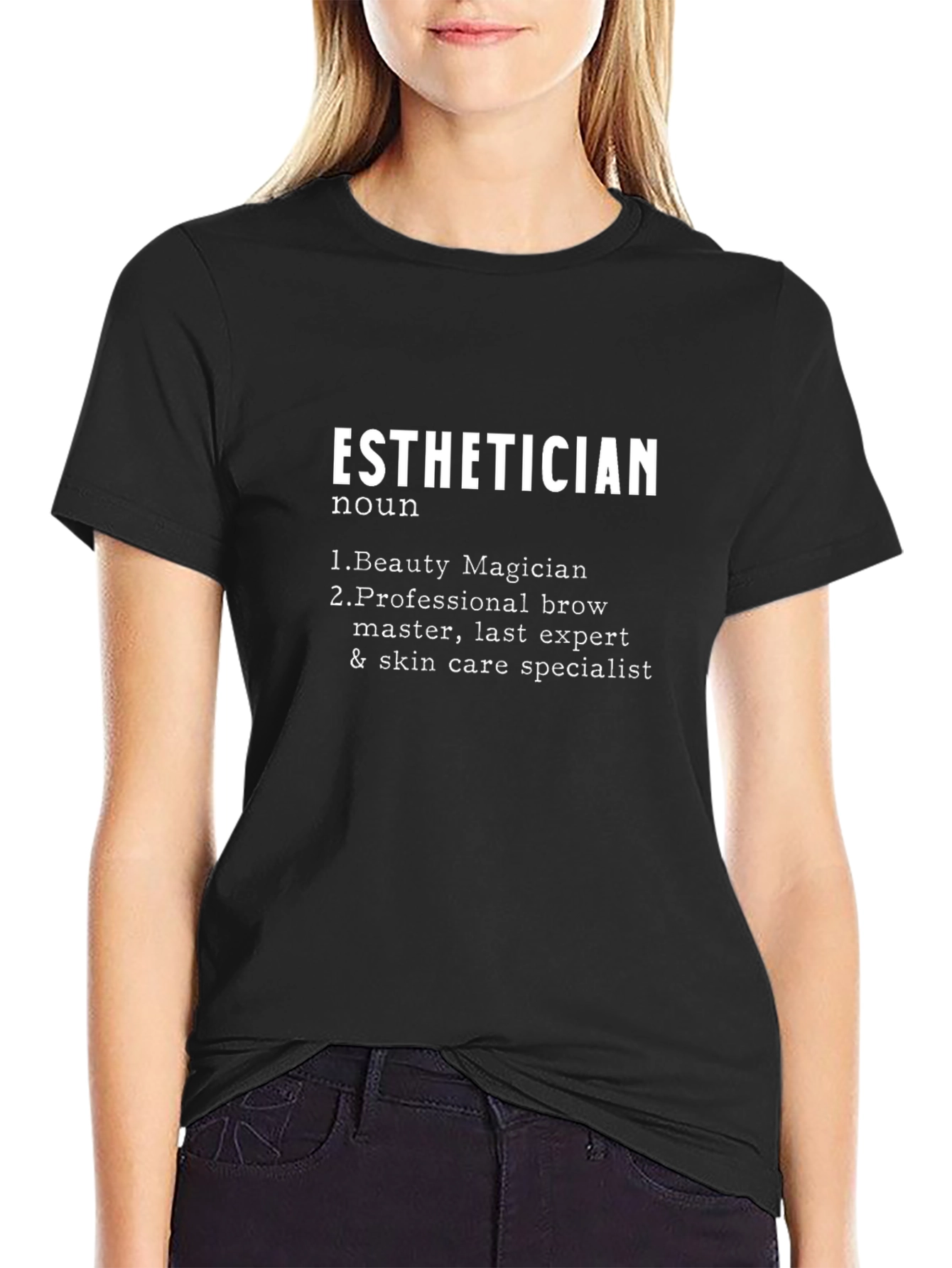 Esthetician Definition Black T-Shirt - Skin Care Expert Tee