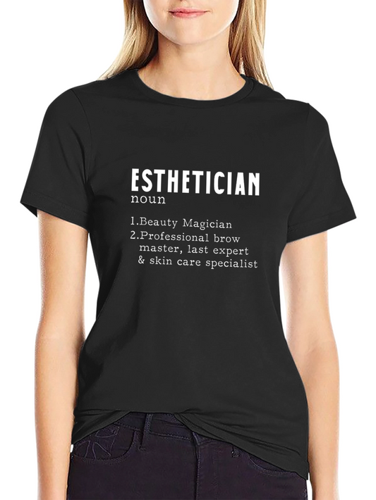 Esthetician Definition Black T-Shirt - Skin Care Expert Tee