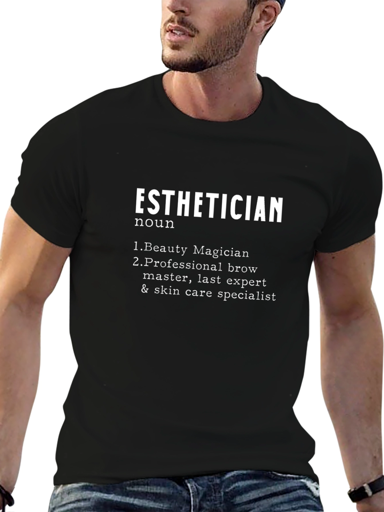Esthetician Definition Black T-Shirt - Skin Care Expert Tee