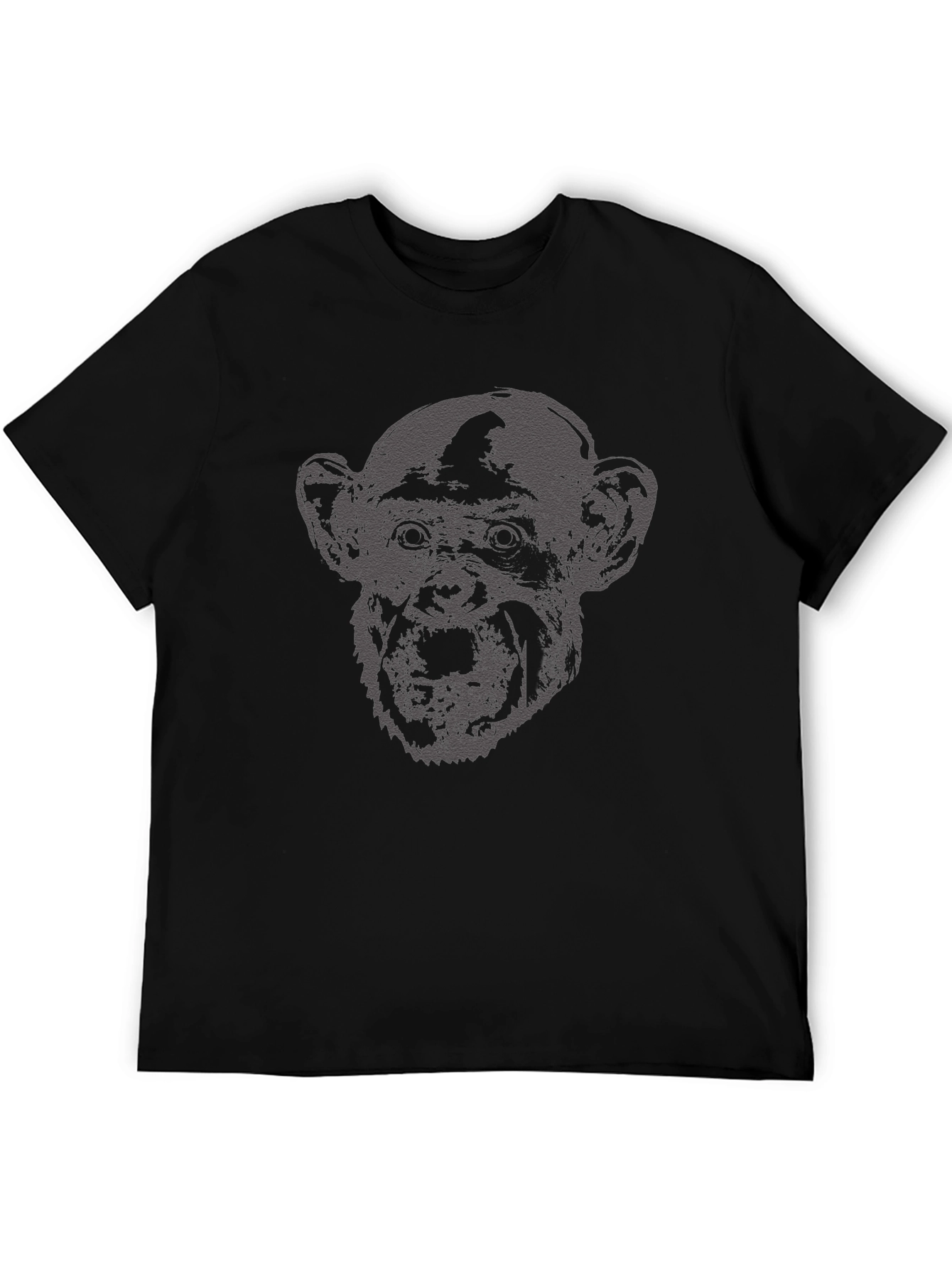 Monkey Graphic Print Black T-Shirt