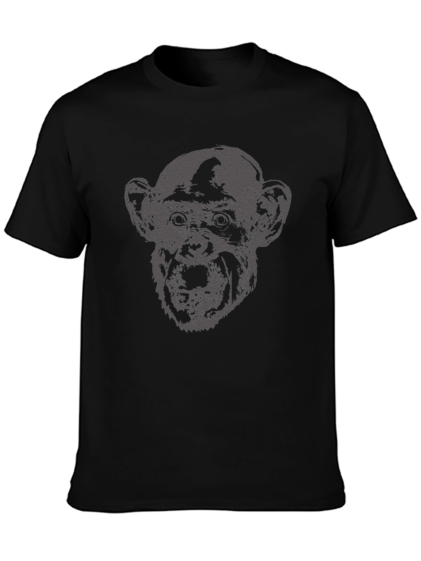 Monkey Graphic Print Black T-Shirt