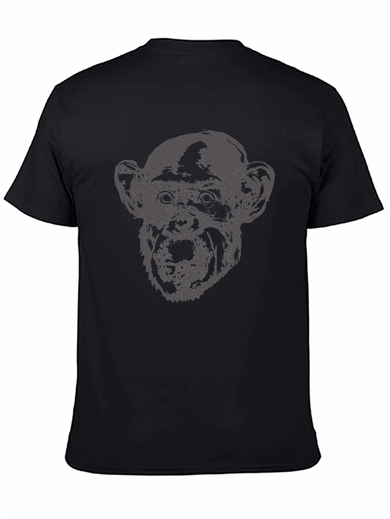 Monkey Graphic Print Black T-Shirt