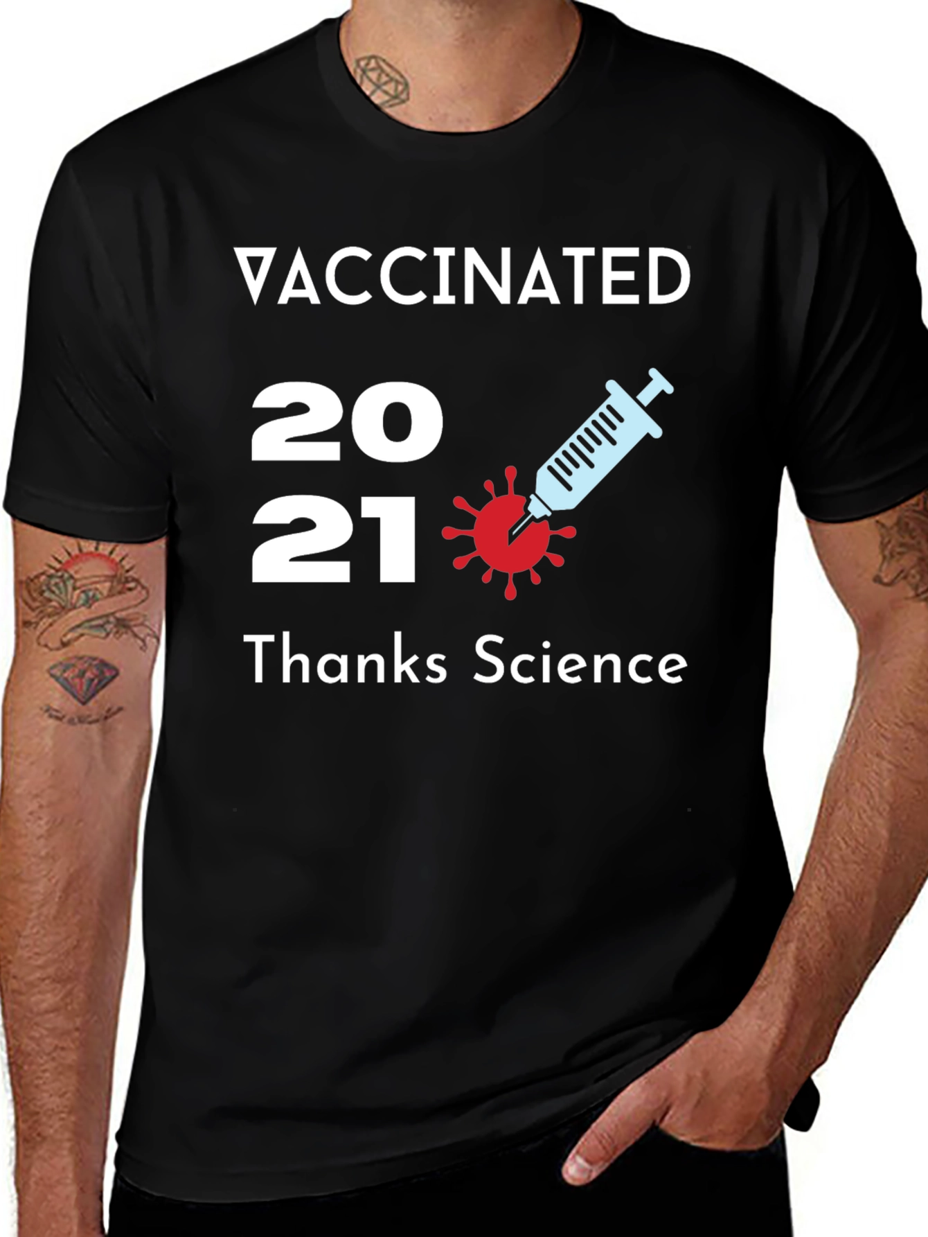 Vaccinated 2021 T-Shirt Thanks Science