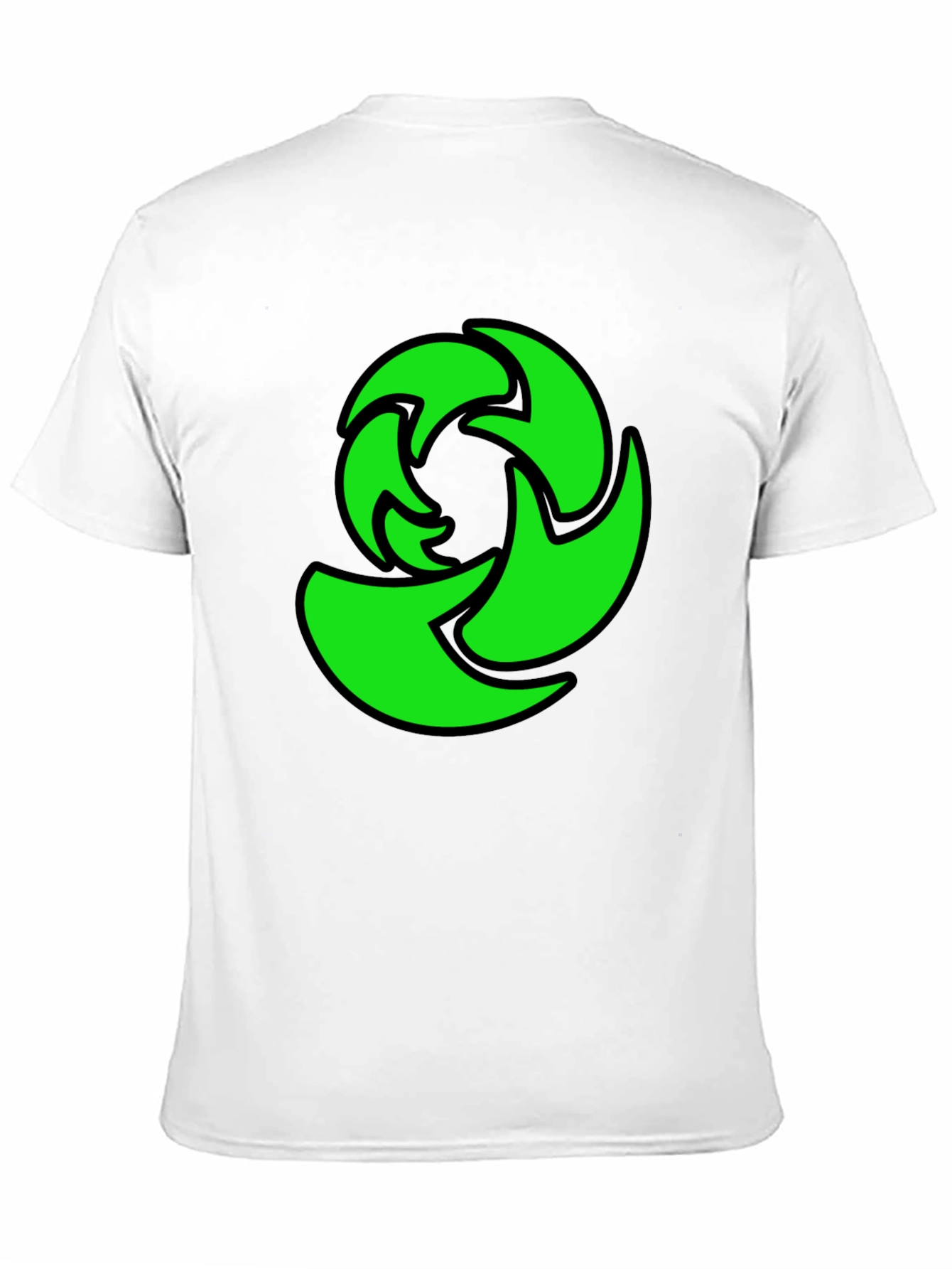 Green Graphic Print Black T-Shirt